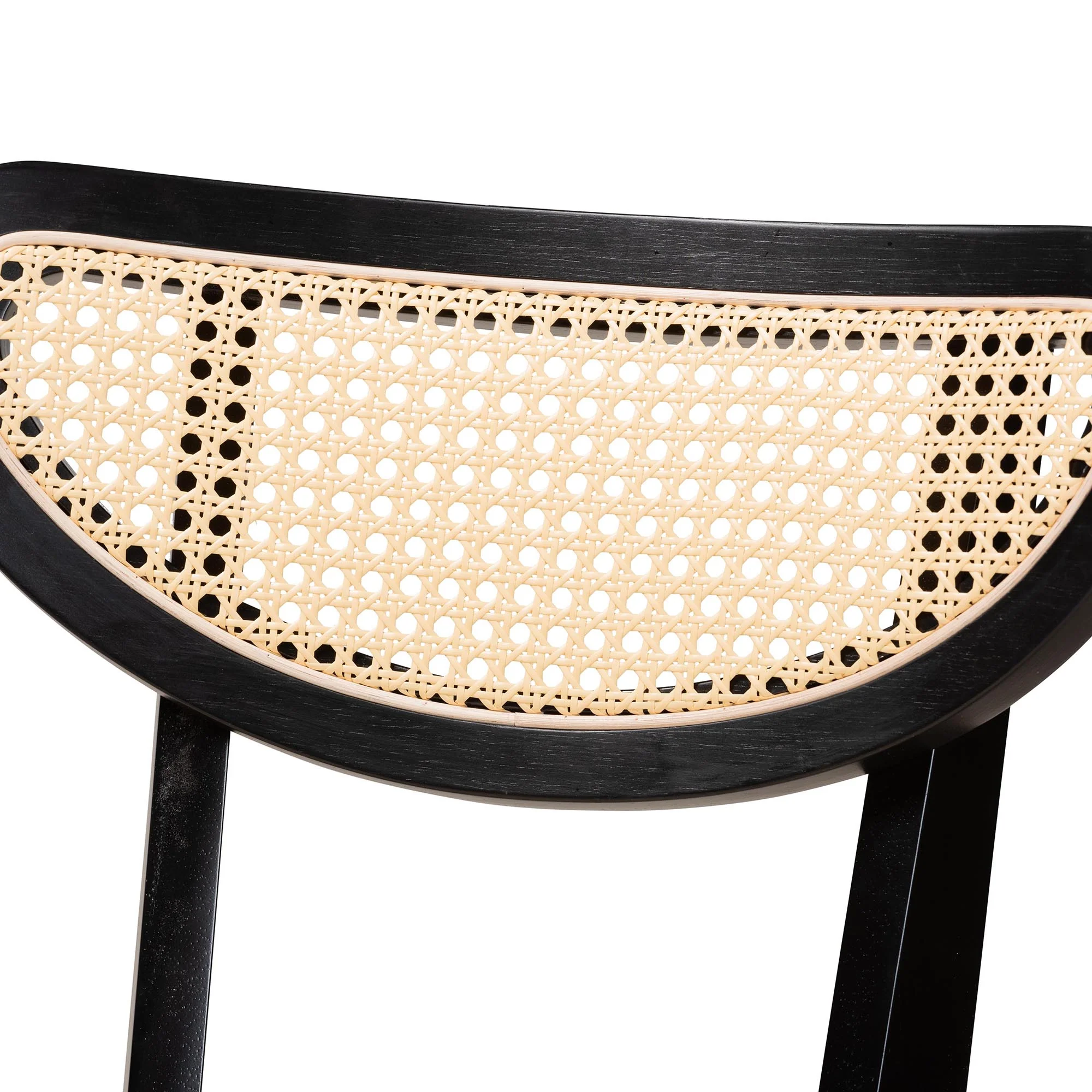 Baxton Studio Dannell Mid-Century Modern Cream Fabric and Black Finished Wood Dining Chair - Image 5