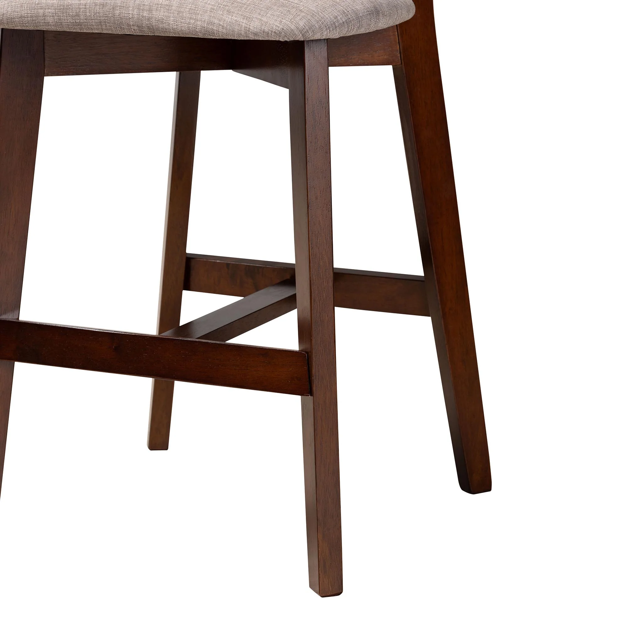 Baxton Studio Dannell Mid-Century Modern Grey Fabric and Walnut Brown Finished Wood 5-Piece Pub Set - Image 9