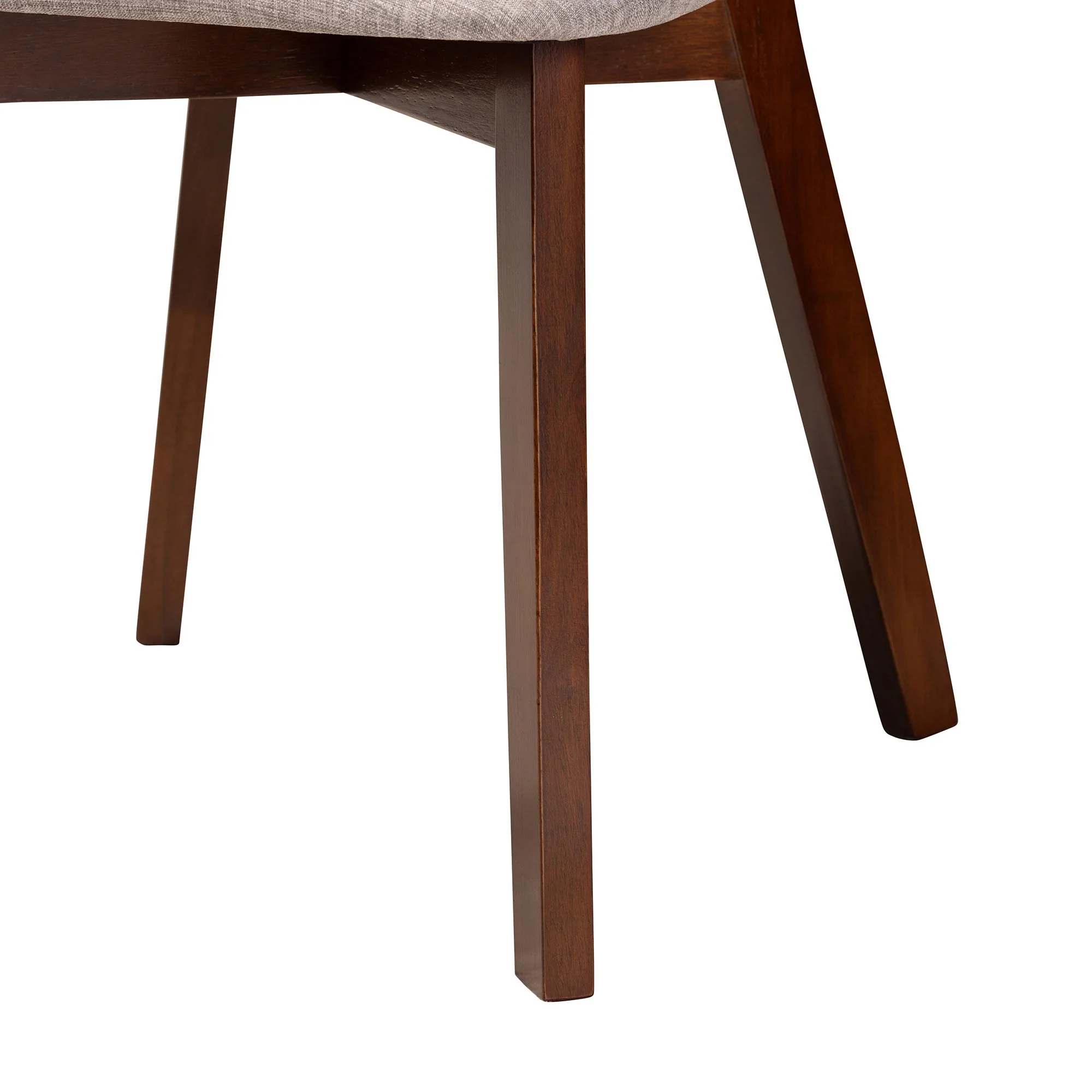 Baxton Studio Dannell Mid-Century Modern Grey Fabric and Walnut Brown Finished Wood 7-Piece Dining Set - Image 7