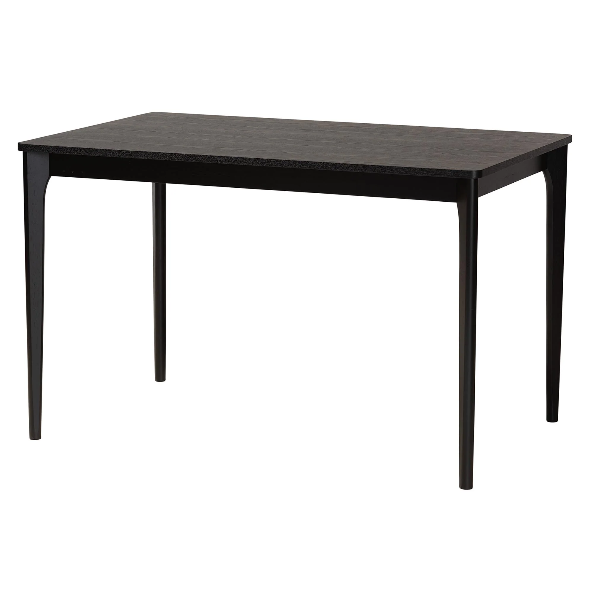 Baxton Studio Dannon Mid-Century Modern Cream Fabric and Black Finished Wood 5-Piece Dining Set - Image 4