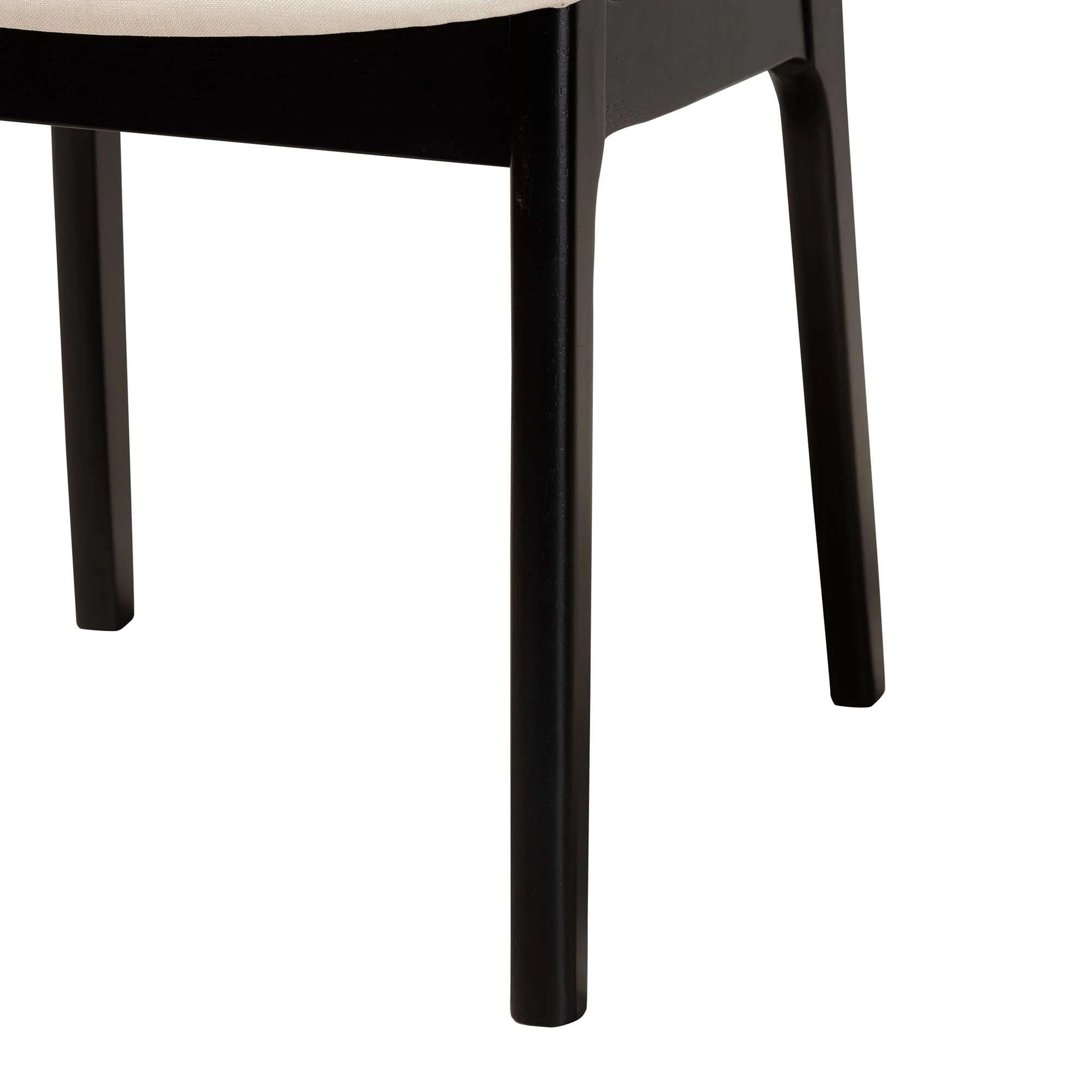 Baxton Studio Dannon Mid-Century Modern Cream Fabric and Black Finished Wood 7-Piece Dining Set - Image 7