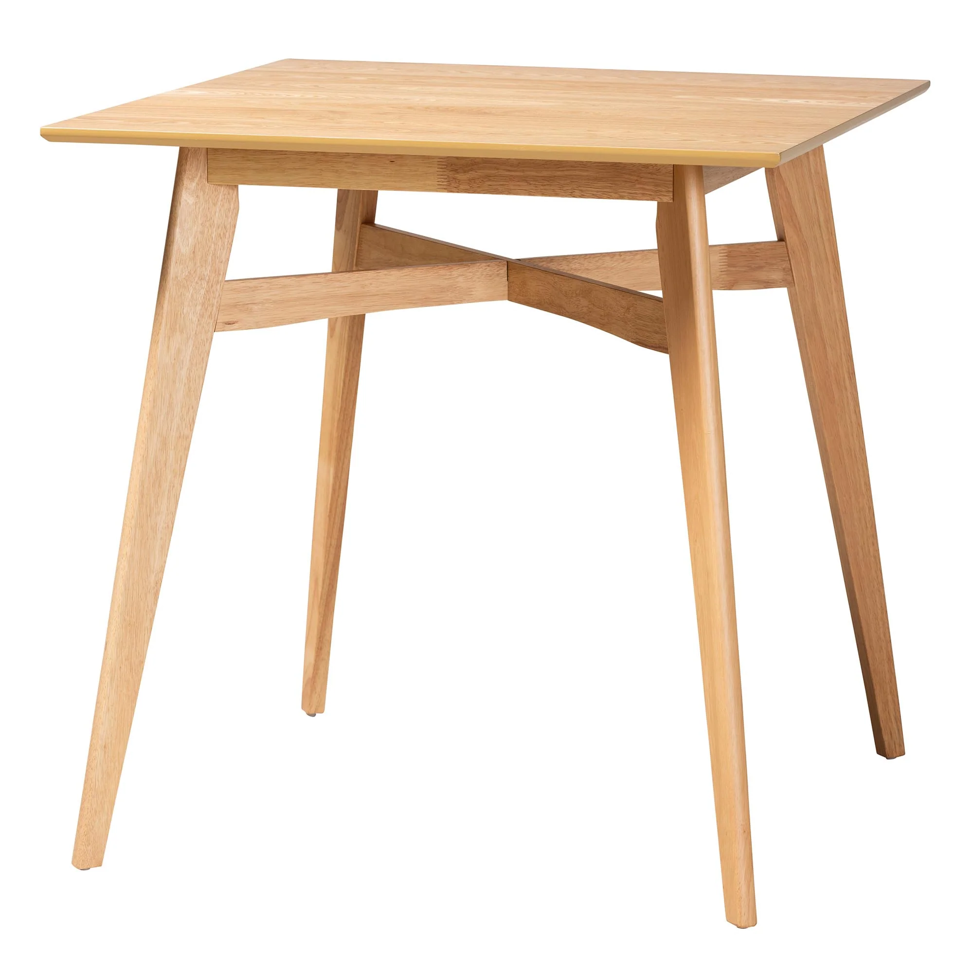Baxton Studio Dannon Mid-Century Modern Grey Fabric and Natural Oak Finished Wood 5-Piece Pub Set - Image 4
