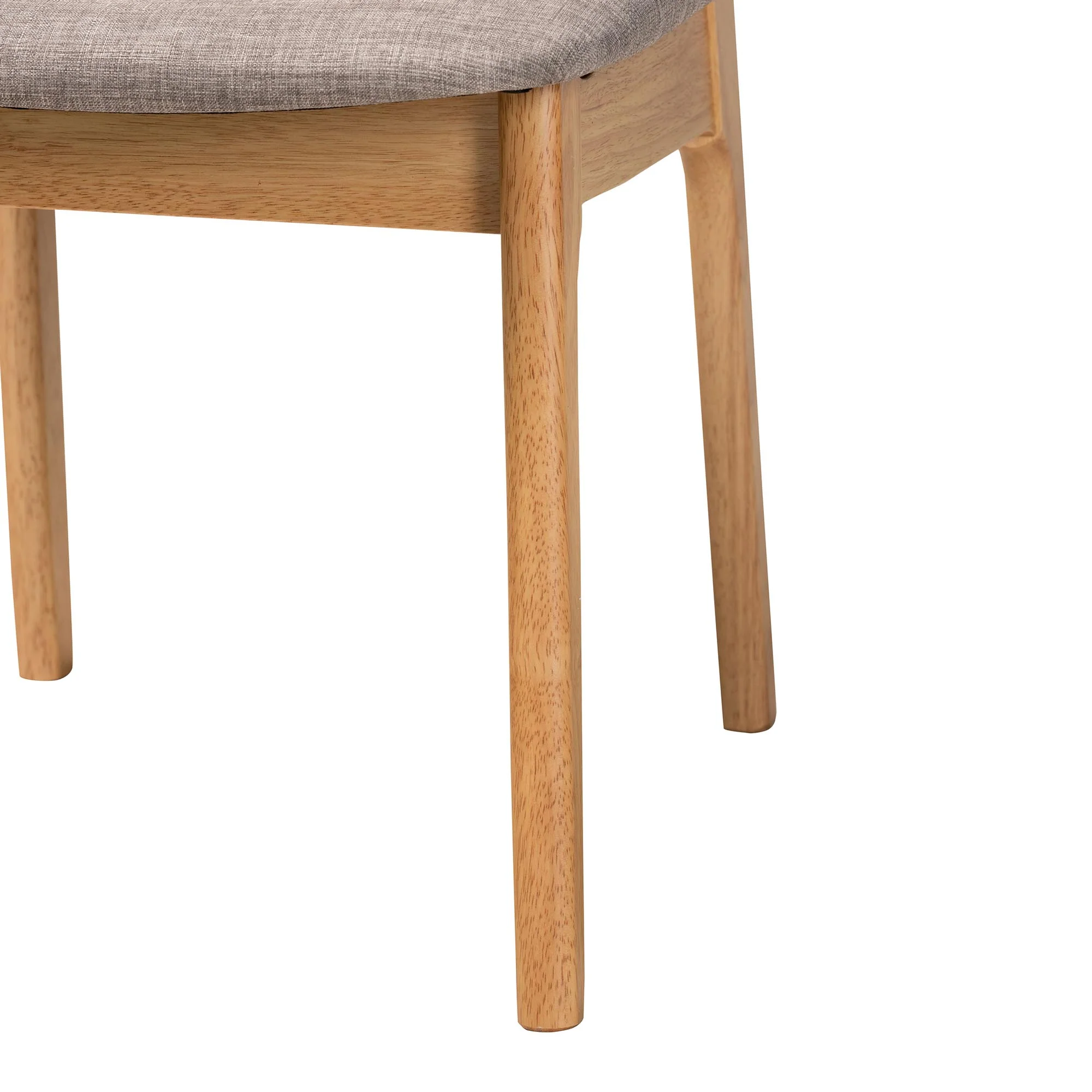Baxton Studio Dannon Mid-Century Modern Grey Fabric and Natural Oak Finished Wood 7-Piece Dining Set - Image 7