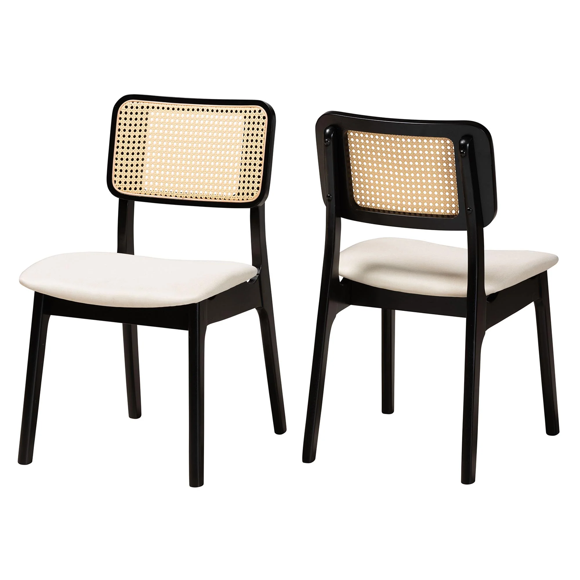 Baxton Studio Dannon Mid-Century Modern Grey Fabric and Walnut Brown Finished Wood 2-Piece Dining Chair Set - Image 11