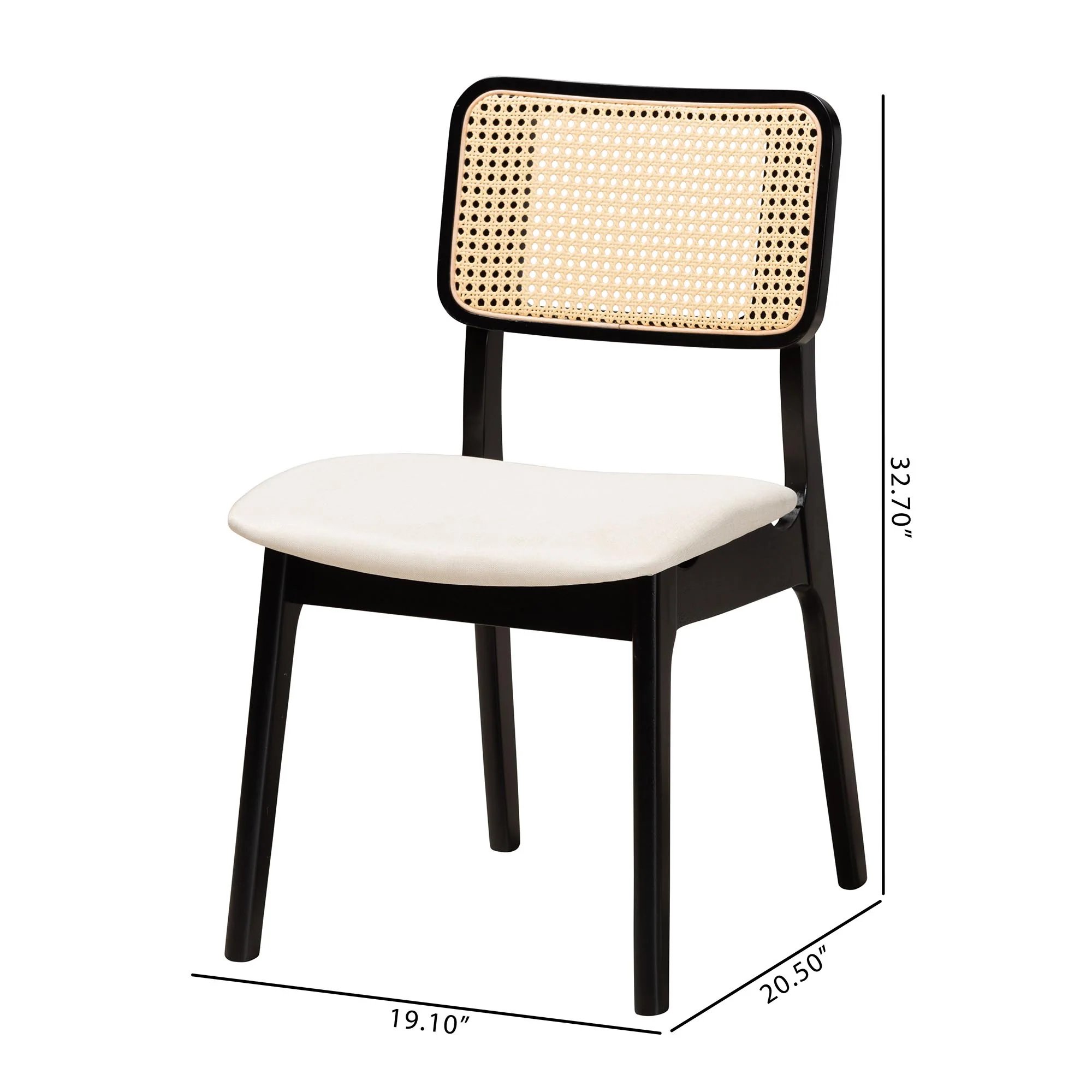 Baxton Studio Dannon Mid-Century Modern Grey Fabric and Walnut Brown Finished Wood 2-Piece Dining Chair Set - Image 17