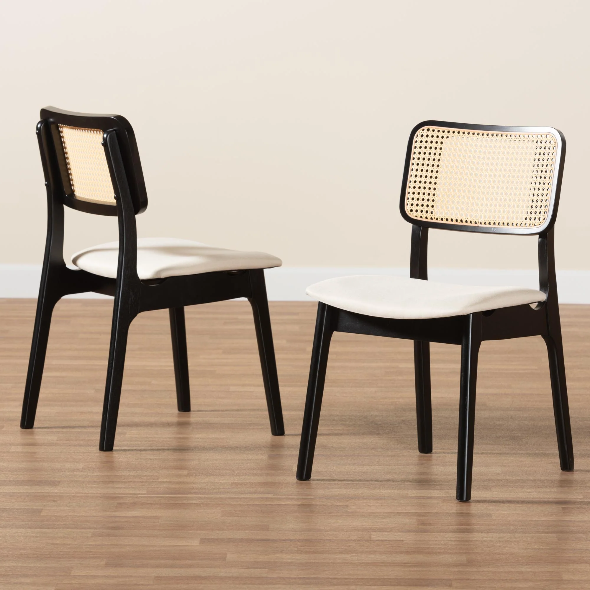 Baxton Studio Dannon Mid-Century Modern Grey Fabric and Walnut Brown Finished Wood 2-Piece Dining Chair Set - Image 18