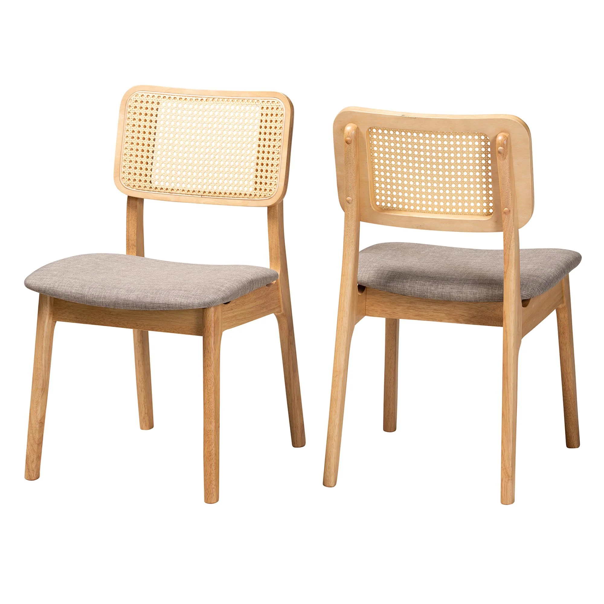 Baxton Studio Dannon Mid-Century Modern Grey Fabric and Walnut Brown Finished Wood 2-Piece Dining Chair Set - Image 20