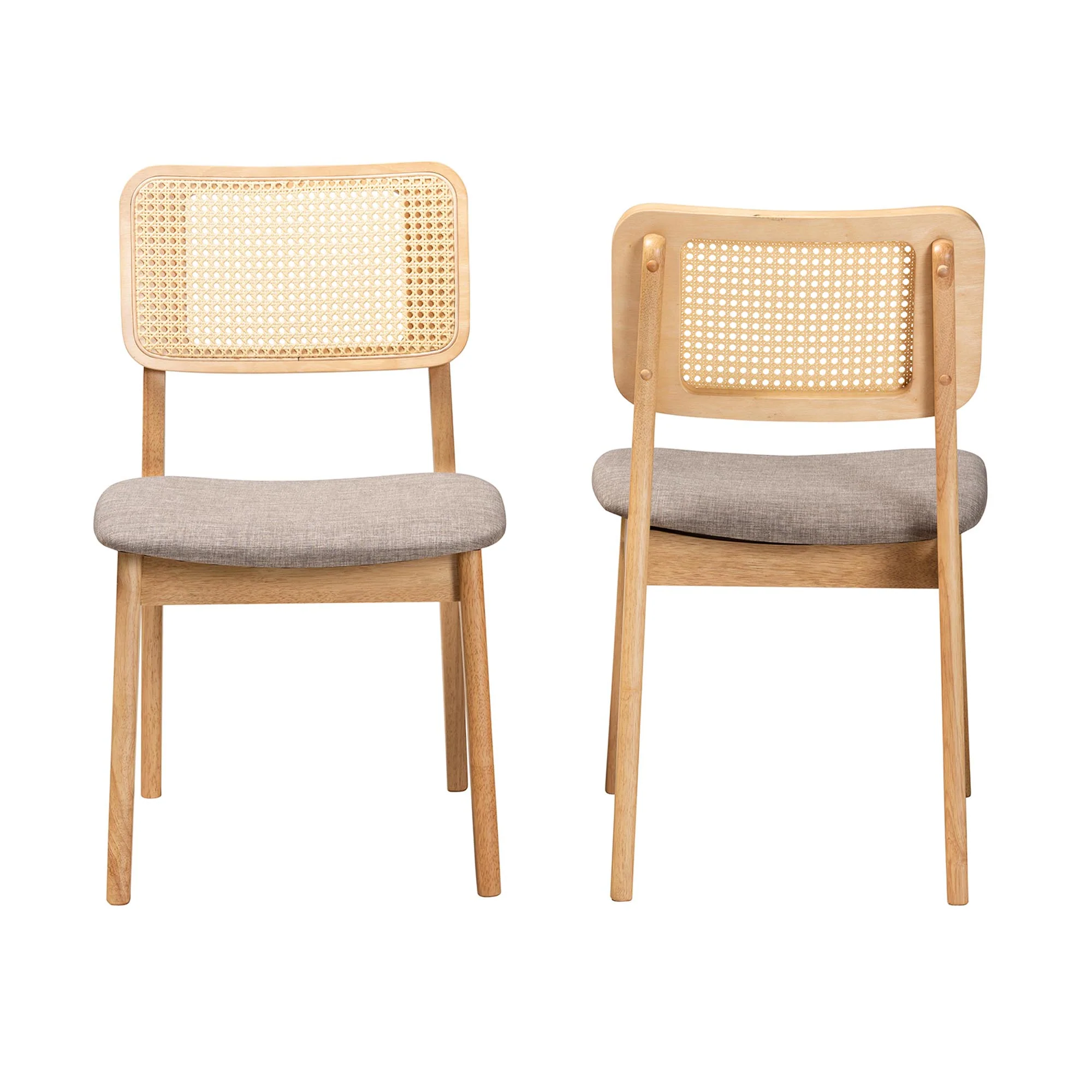 Baxton Studio Dannon Mid-Century Modern Grey Fabric and Walnut Brown Finished Wood 2-Piece Dining Chair Set - Image 21