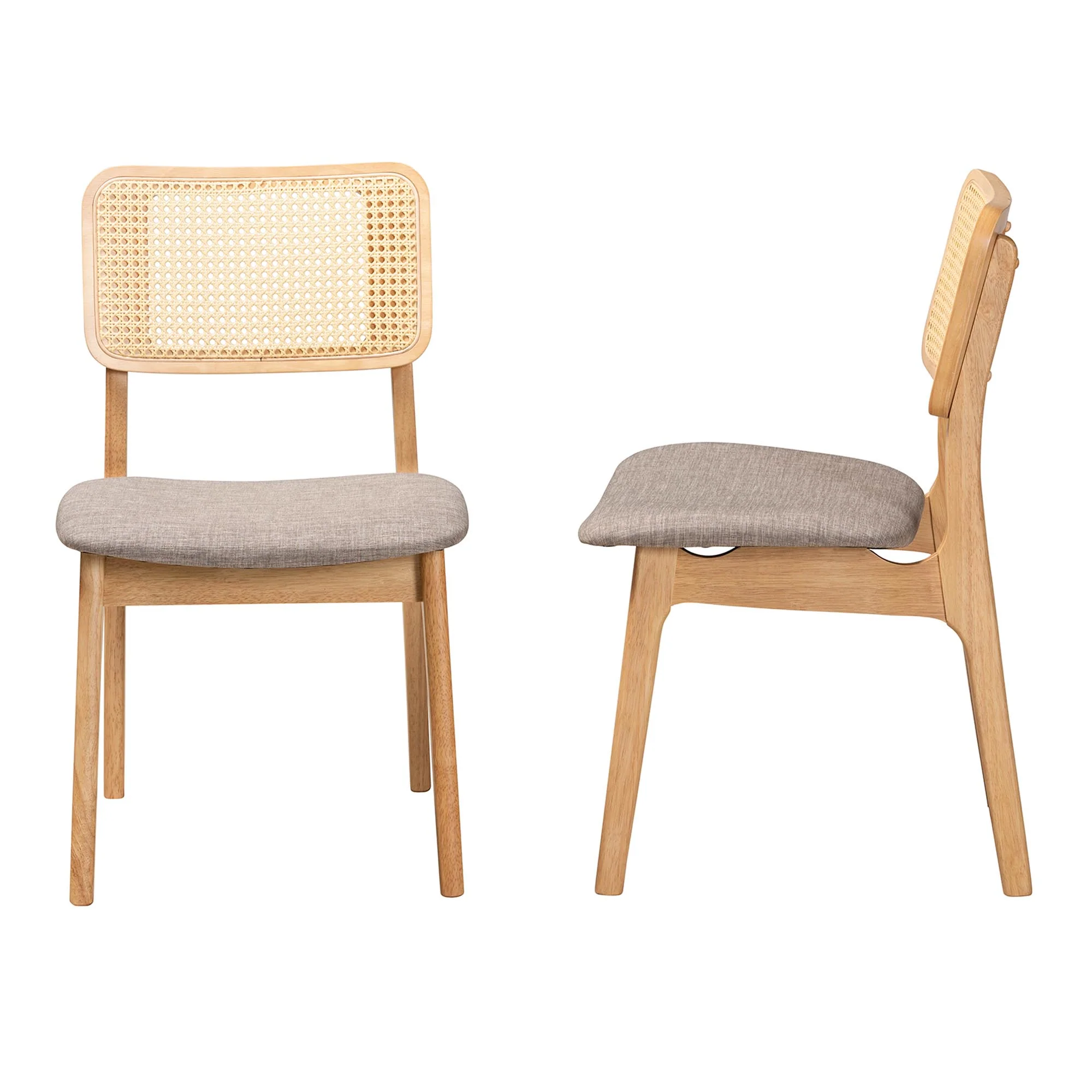 Baxton Studio Dannon Mid-Century Modern Grey Fabric and Walnut Brown Finished Wood 2-Piece Dining Chair Set - Image 22