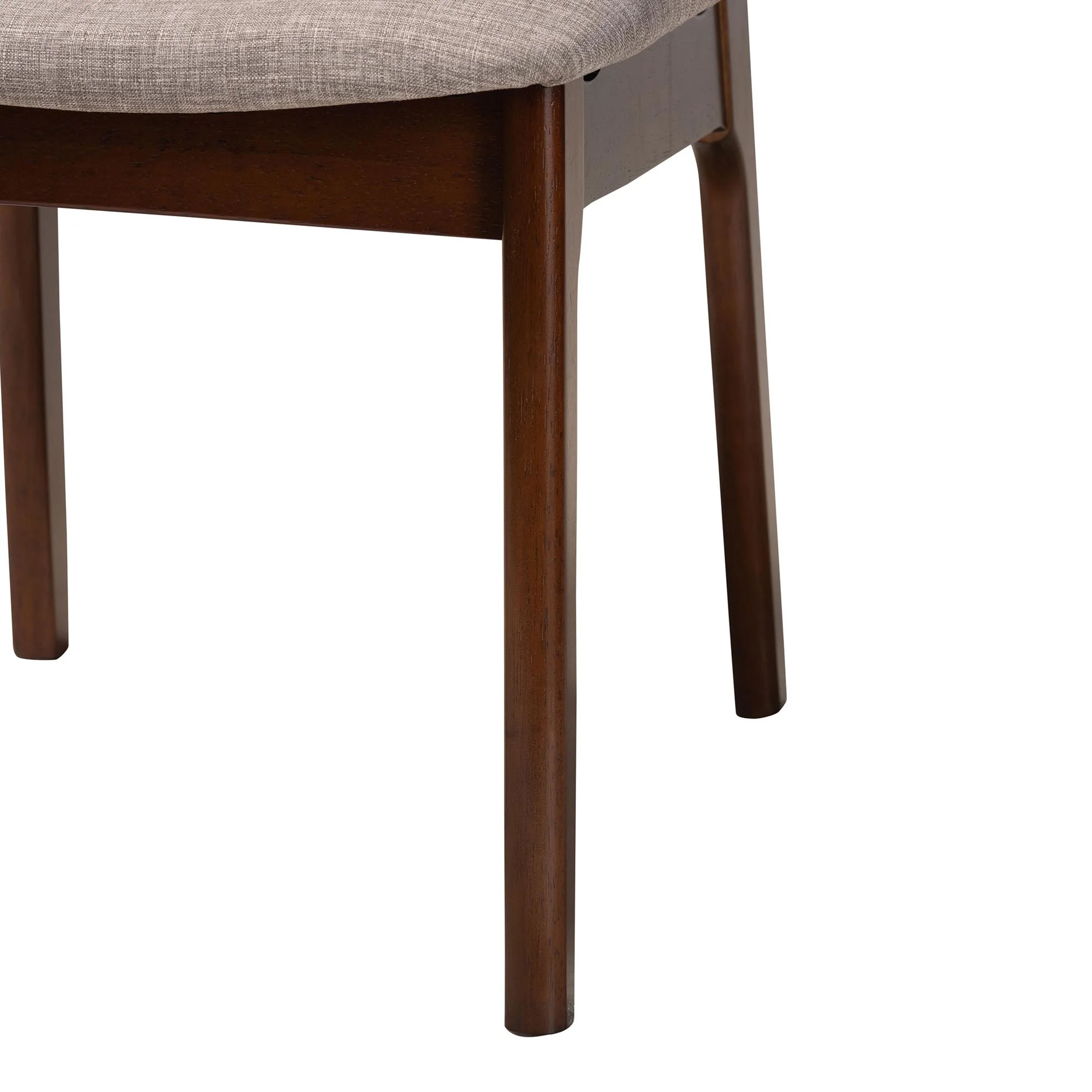 Baxton Studio Dannon Mid-Century Modern Grey Fabric and Walnut Brown Finished Wood 2-Piece Dining Chair Set - Image 6