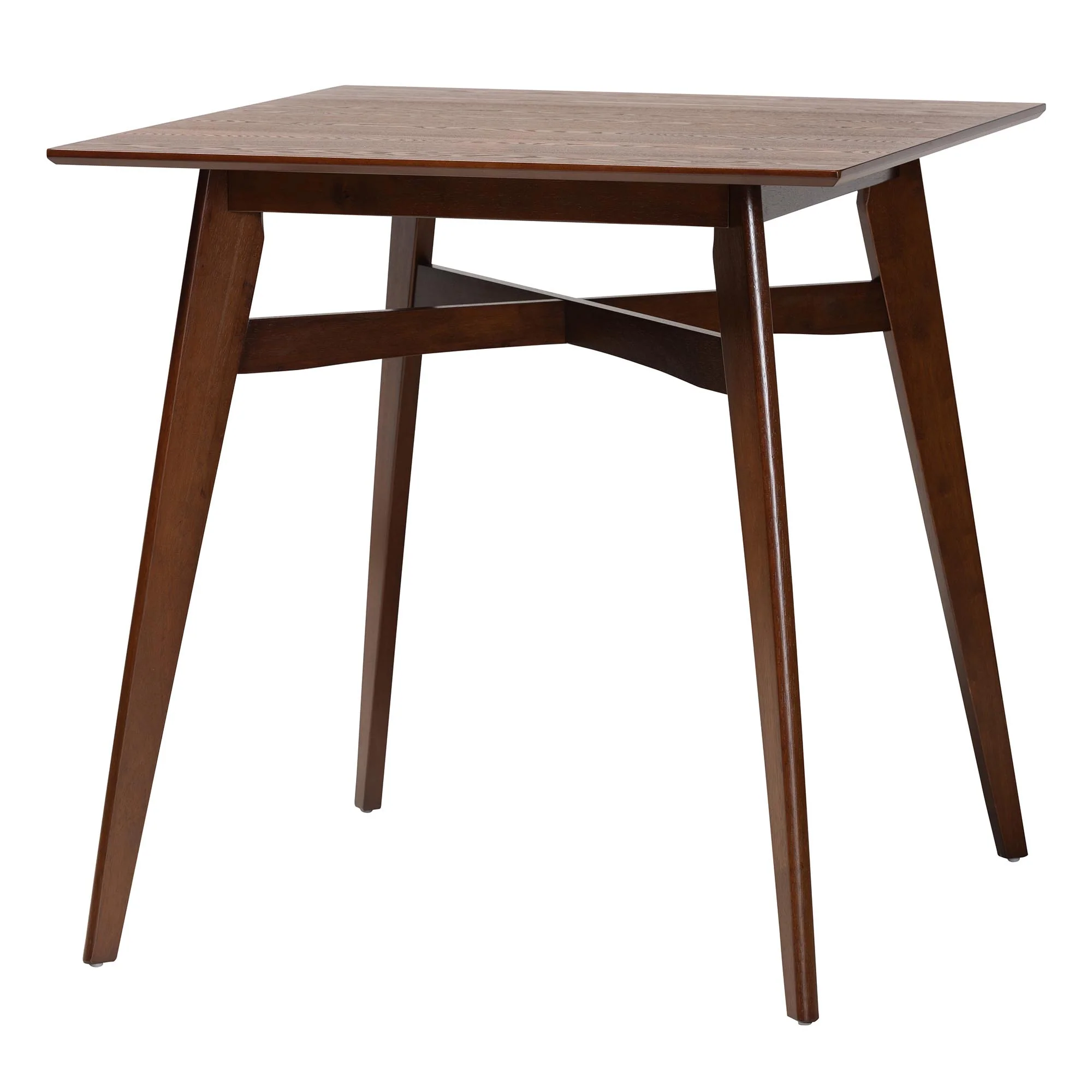 Baxton Studio Dannon Mid-Century Modern Grey Fabric and Walnut Brown Finished Wood 5-Piece Pub Set - Image 4