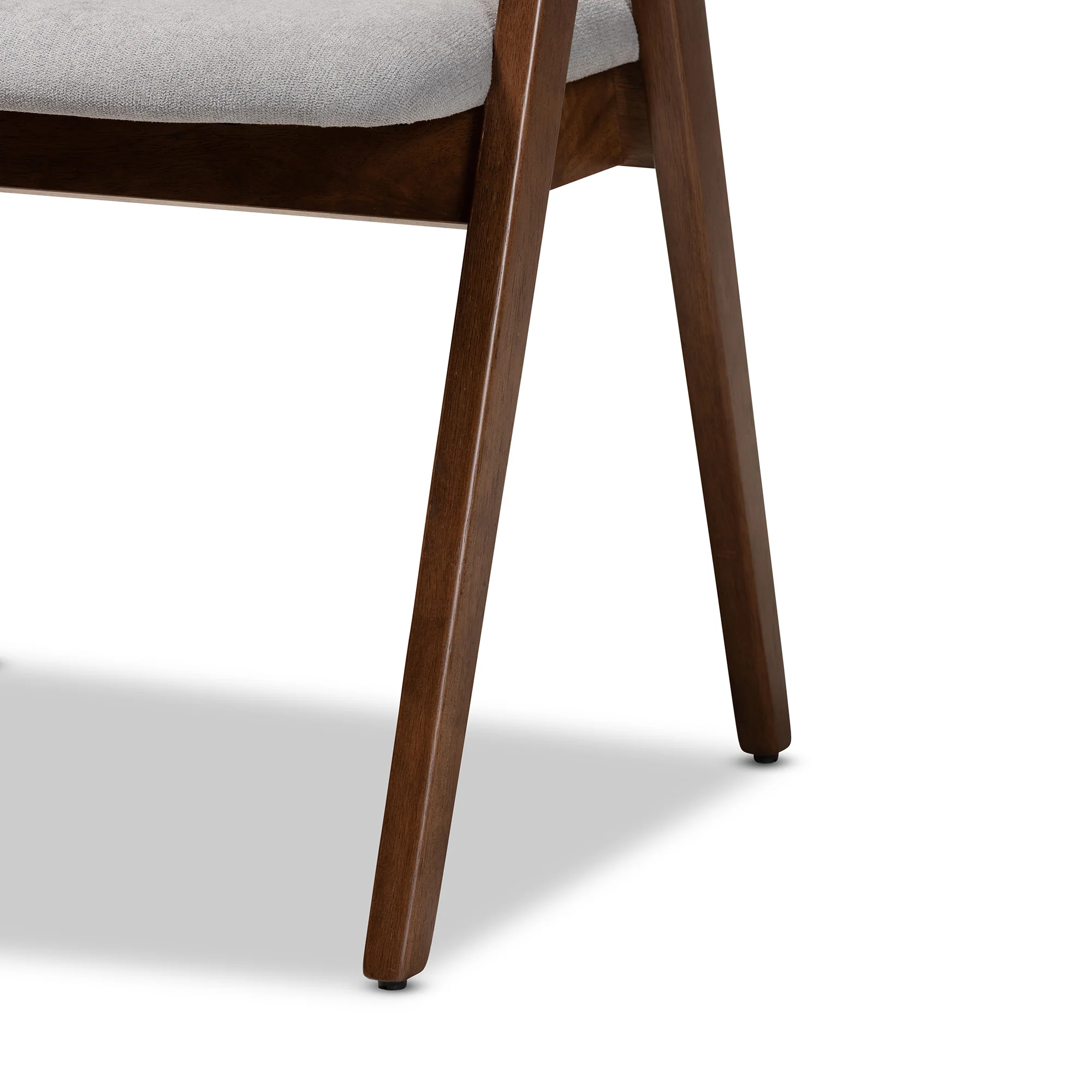 Baxton Studio Danton Mid-Century Modern Grey Fabric Upholstered and Walnut Brown Finished Wood 2-Piece Dining Chair Set - Image 6