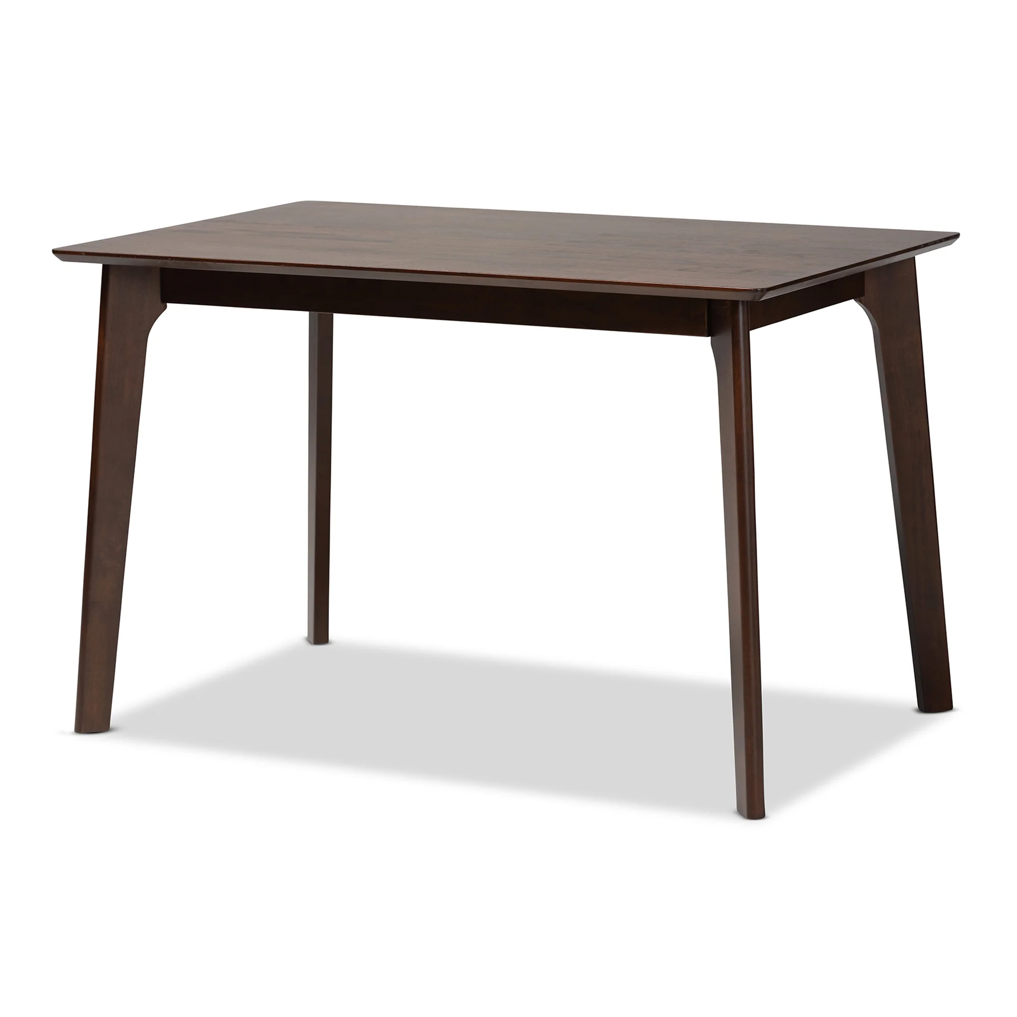 Baxton Studio Daria Mid-Century Modern Cream Fabric and Dark Brown Finished Wood 5-Piece Dining Set - Image 14