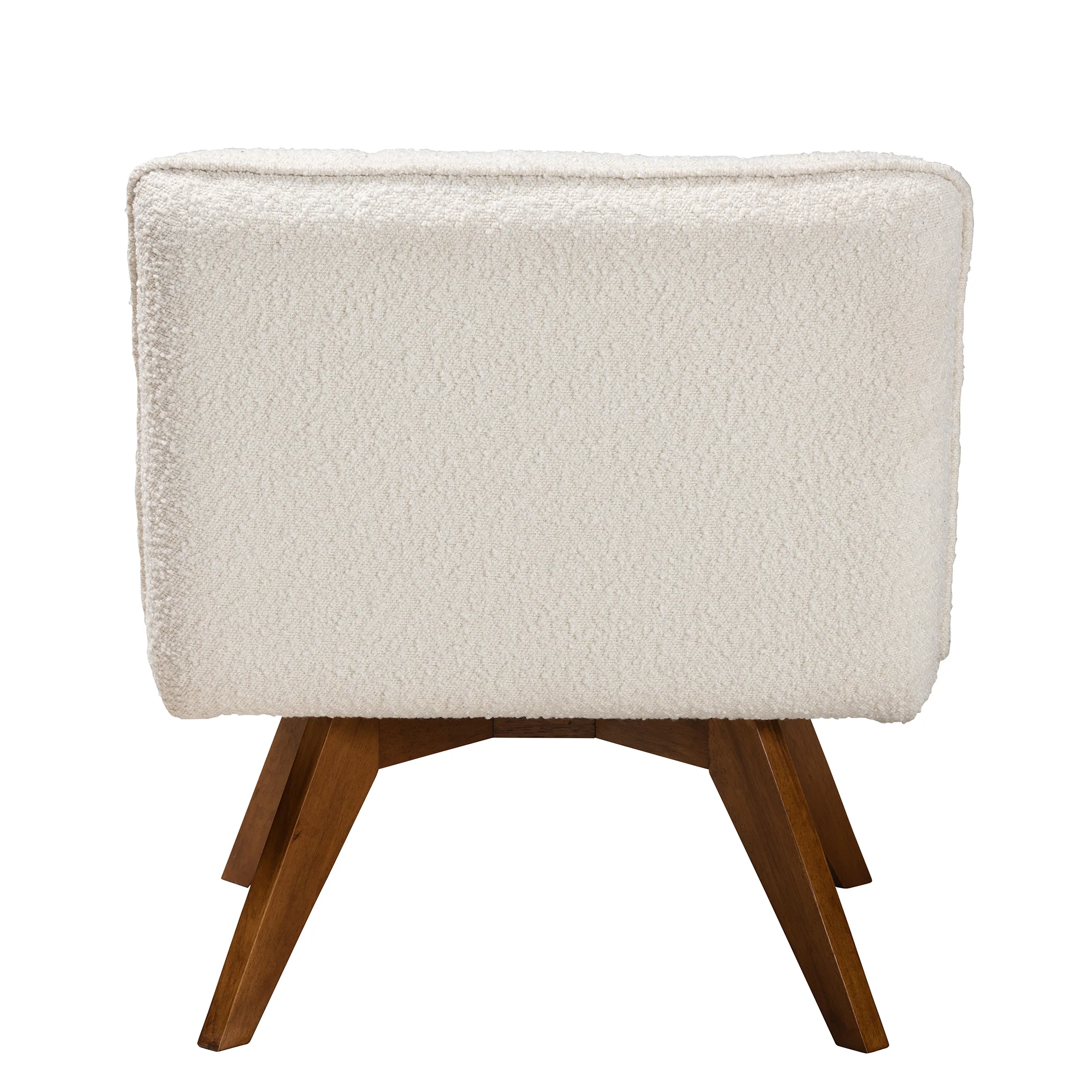 Baxton Studio Darielle Japandi Cream Boucle Fabric and Walnut Brown Finished Rubberwood Accent Chair - Image 5