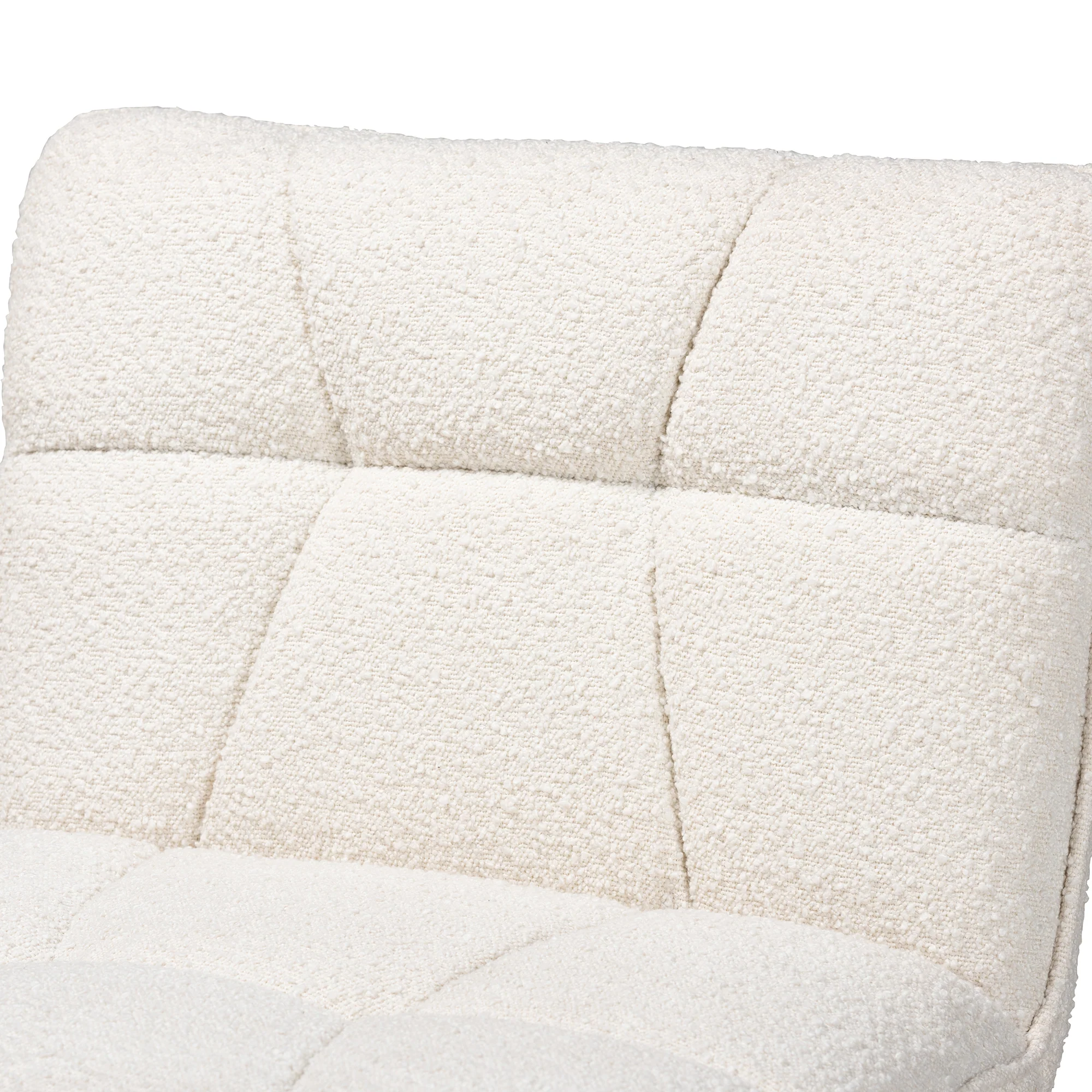 Baxton Studio Darielle Japandi Cream Boucle Fabric and Walnut Brown Finished Rubberwood Accent Chair - Image 6