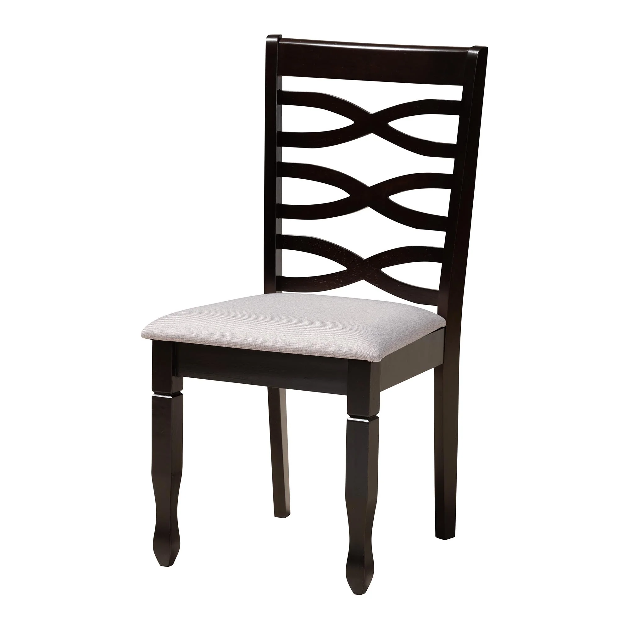 Baxton Studio Darina Modern Grey Fabric and Dark Brown Finished Wood 5-Piece Dining Set - Image 5
