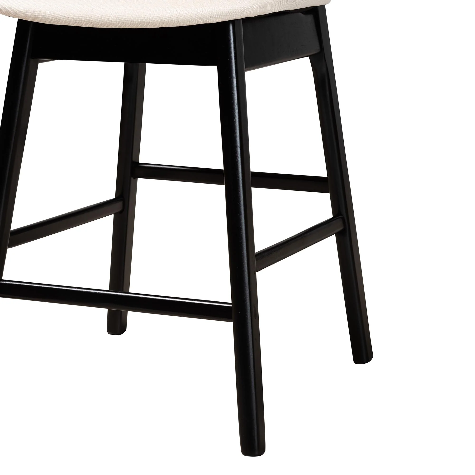 Baxton Studio Darrion Mid-Century Modern Cream Fabric and Black Finished Wood 5-Piece Pub set - Image 7