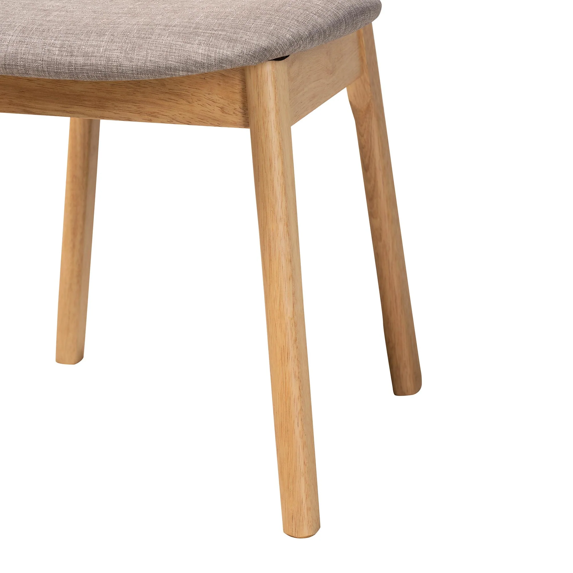 Baxton Studio Darrion Mid-Century Modern Grey Fabric and Natural Oak Finished Wood 2-Piece Dining Chair Set - Image 6