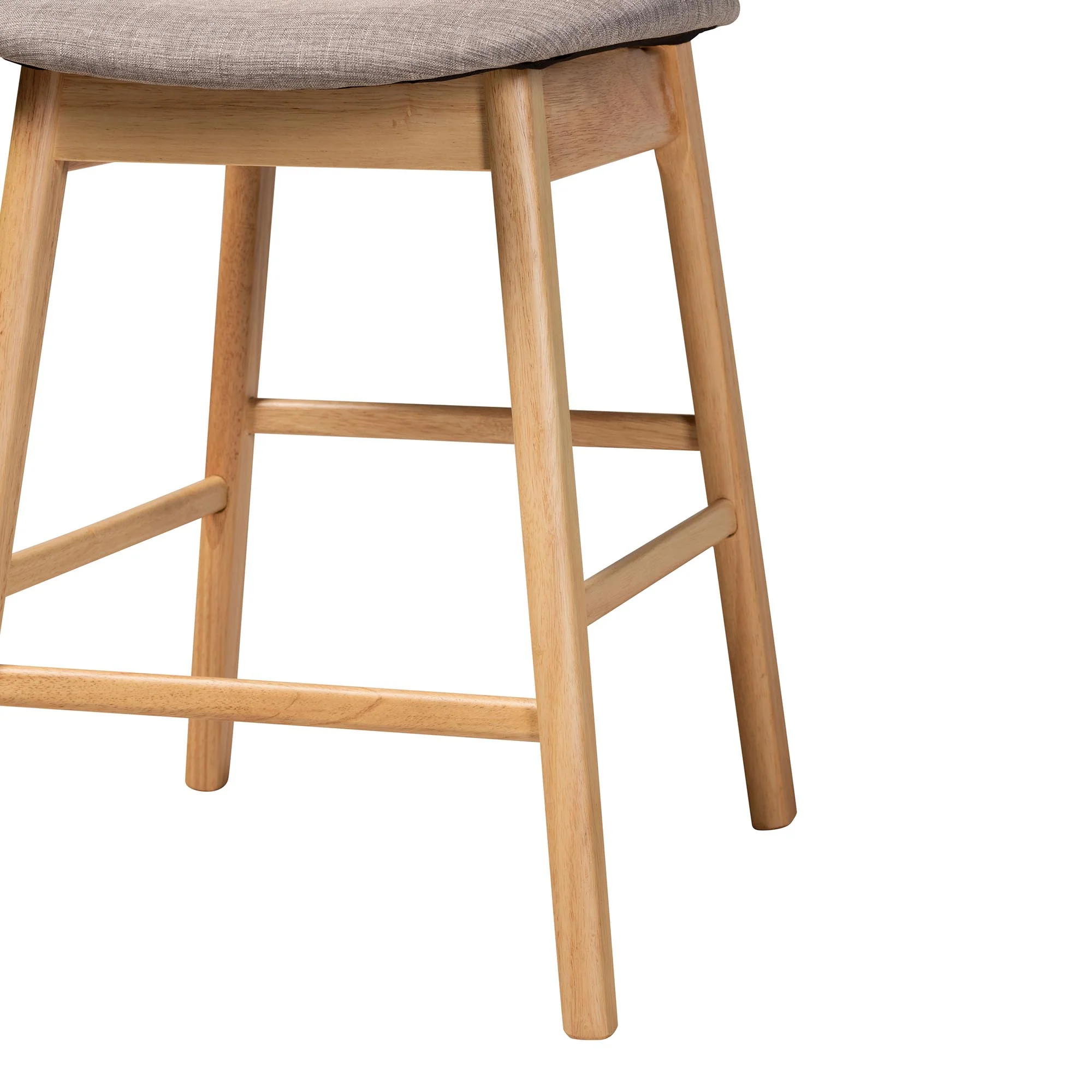 Baxton Studio Darrion Mid-Century Modern Grey Fabric and Natural Oak Finished Wood 5-Piece Pub Set - Image 7