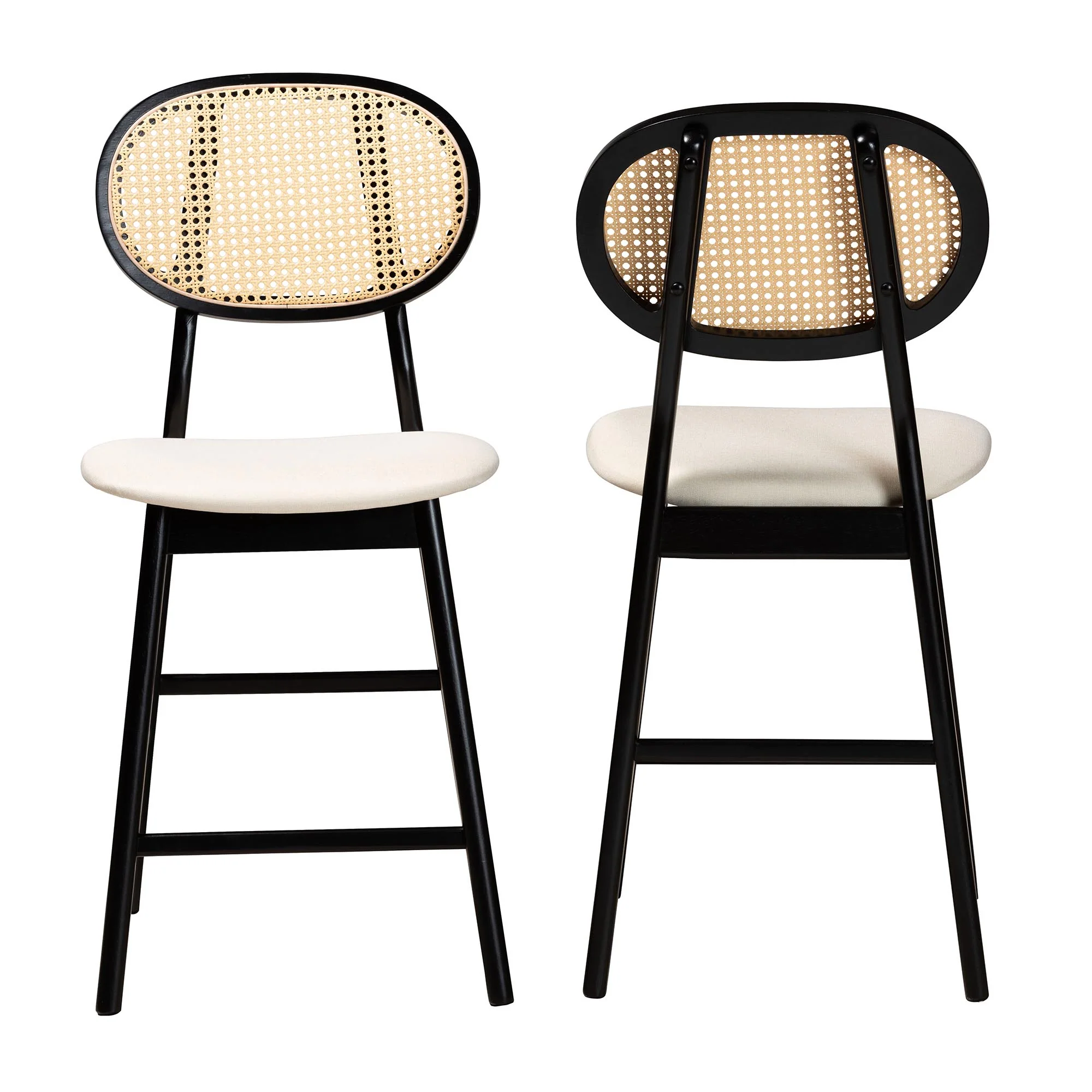 Baxton Studio Darrion Mid-Century Modern Grey Fabric and Walnut Brown Finished Wood 2-Piece Counter Stool Set - Image 21