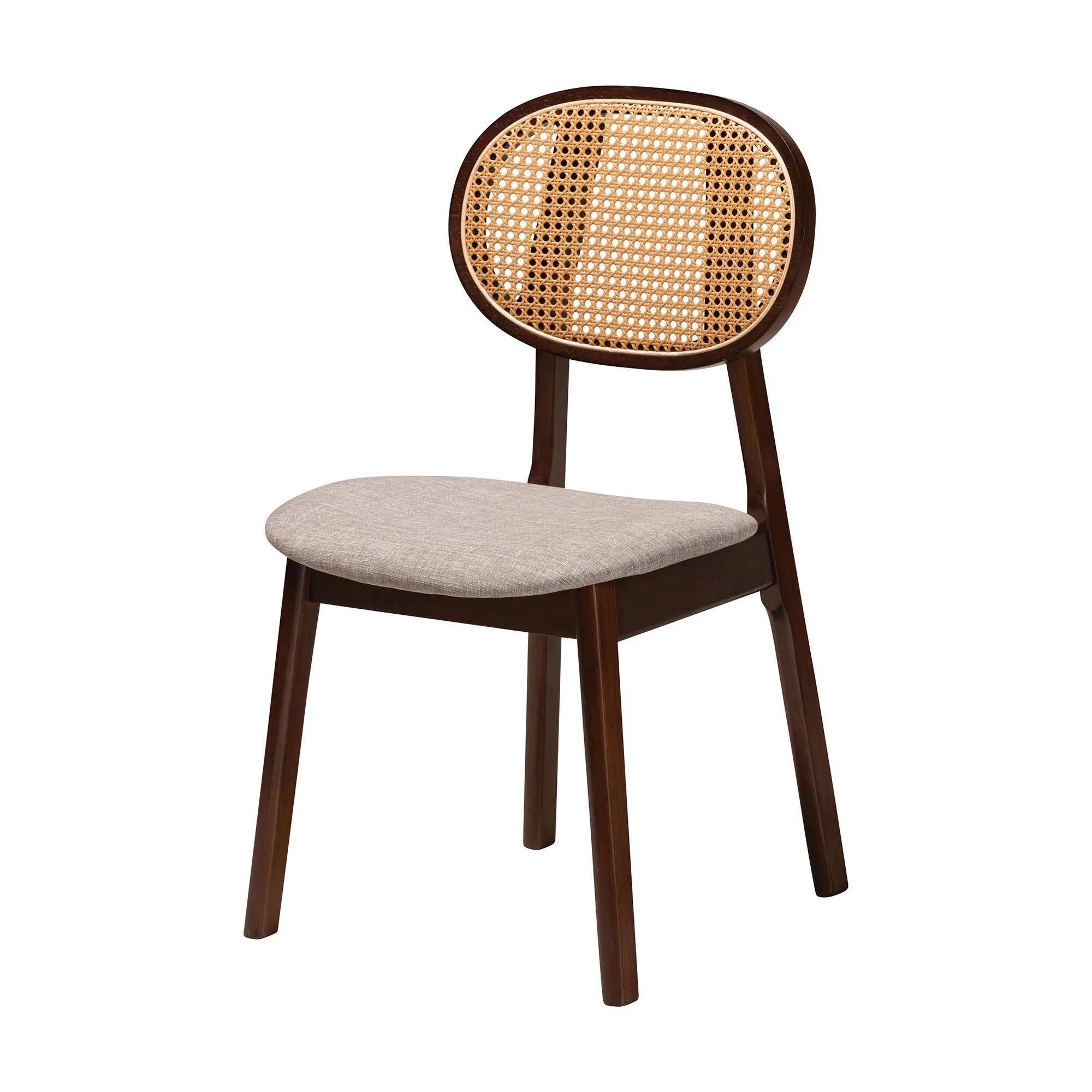 Baxton Studio Darrion Mid-Century Modern Grey Fabric and Walnut Brown Finished Wood 5-Piece Dining Set - Image 3