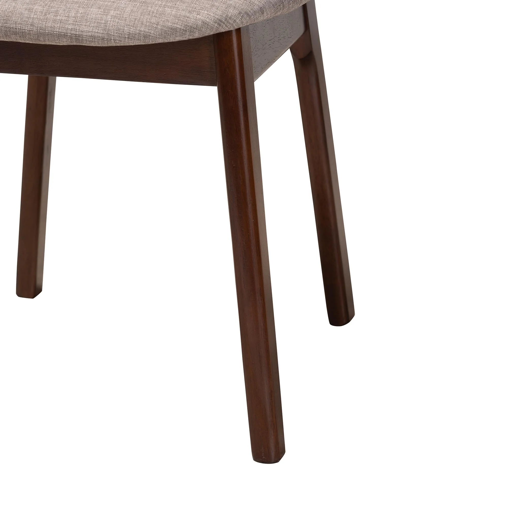 Baxton Studio Darrion Mid-Century Modern Grey Fabric and Walnut Brown Finished Wood 5-Piece Dining Set - Image 7