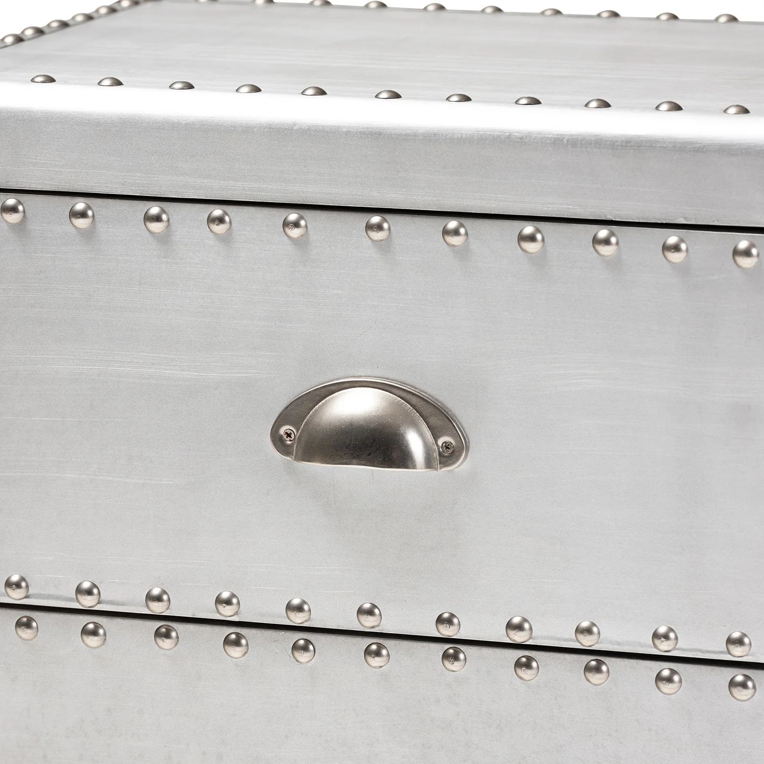 Baxton Studio Davet French Industrial Silver Metal 2-Drawer End Table - Image 9