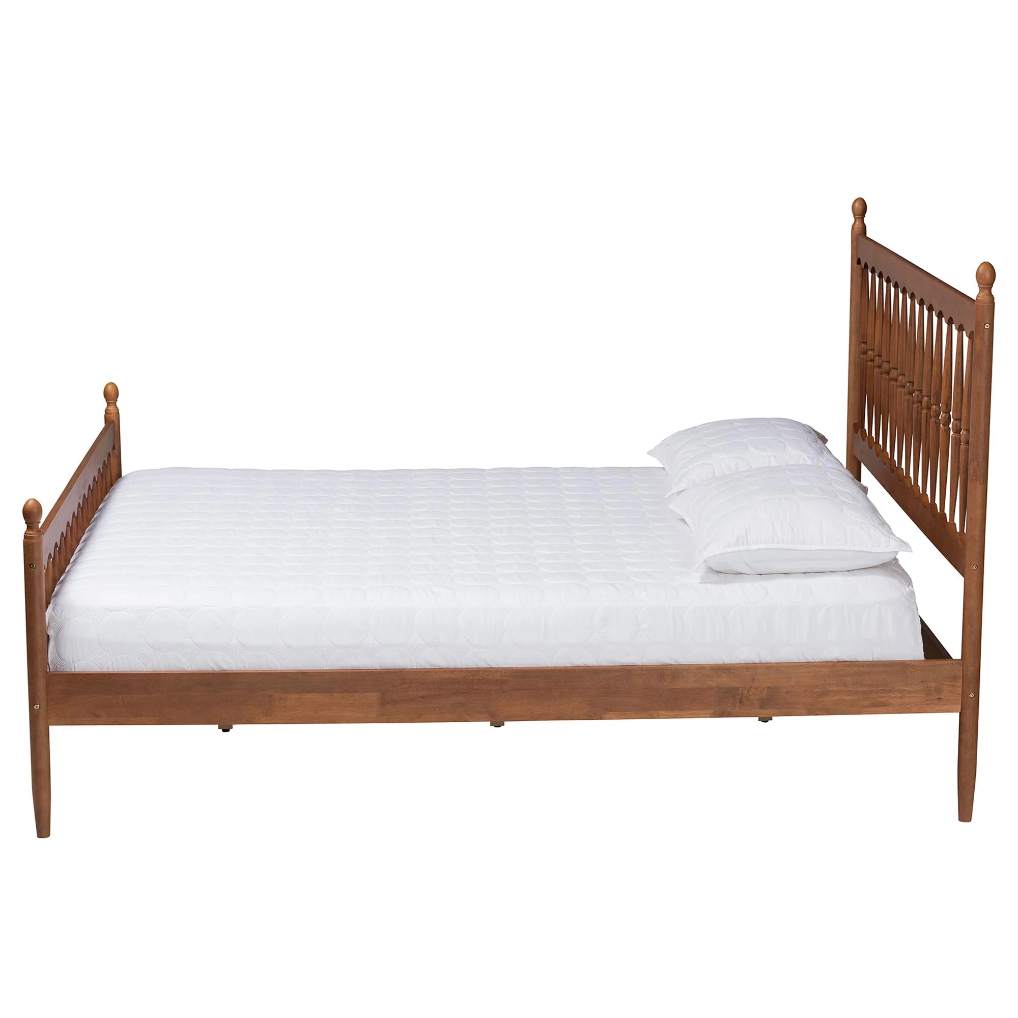 Baxton Studio Deance Retro-Modern Walnut Brown Finished Wood Queen Size Platform Bed - Image 3