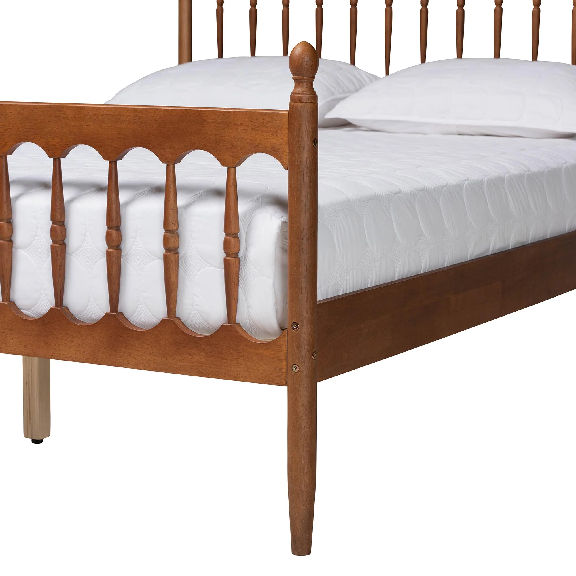 Baxton Studio Deance Retro-Modern Walnut Brown Finished Wood Queen Size Platform Bed - Image 6