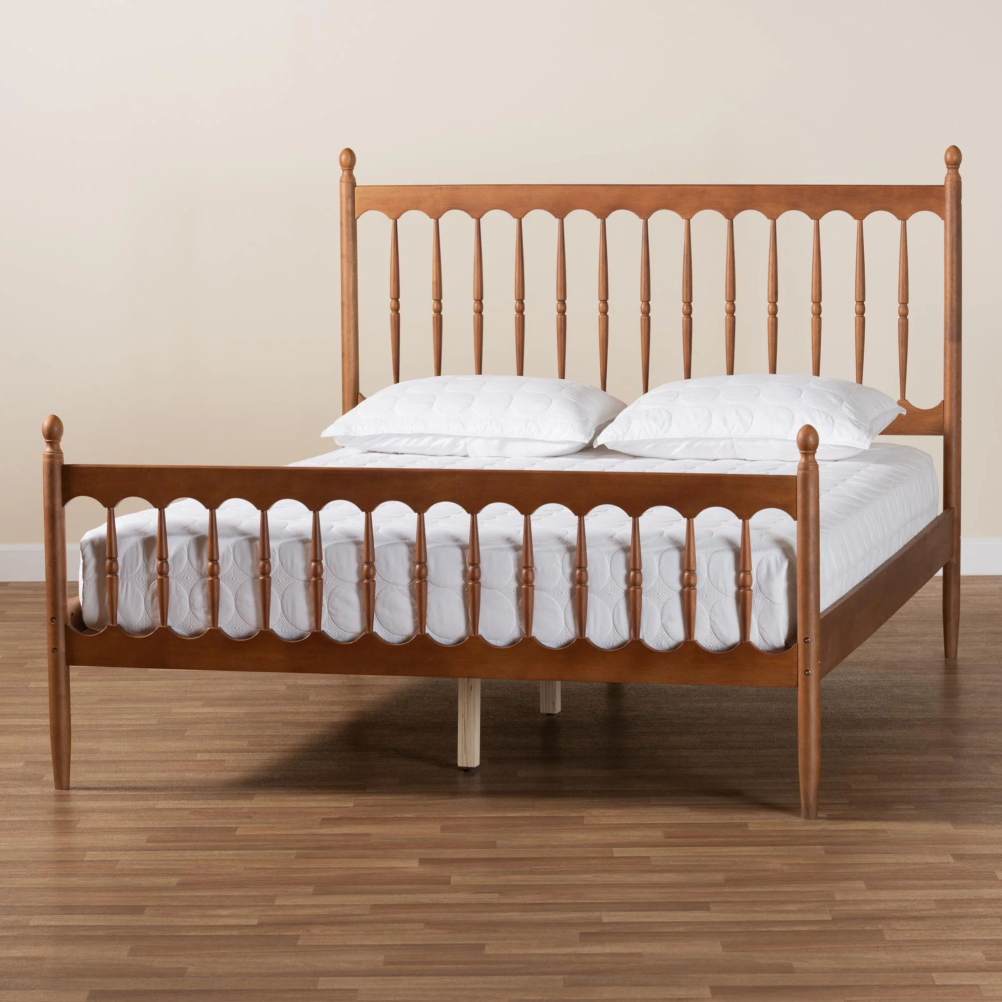 Baxton Studio Deance Retro-Modern Walnut Brown Finished Wood Queen Size Platform Bed - Image 9