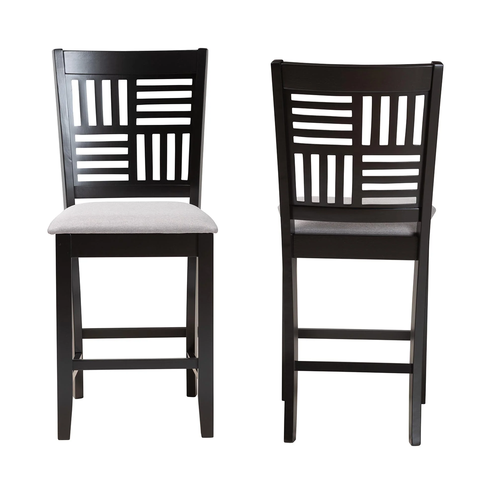 Baxton Studio Deanna Modern Beige Fabric and Dark Brown Finished Wood 2-Piece Counter Stool Set - Image 12