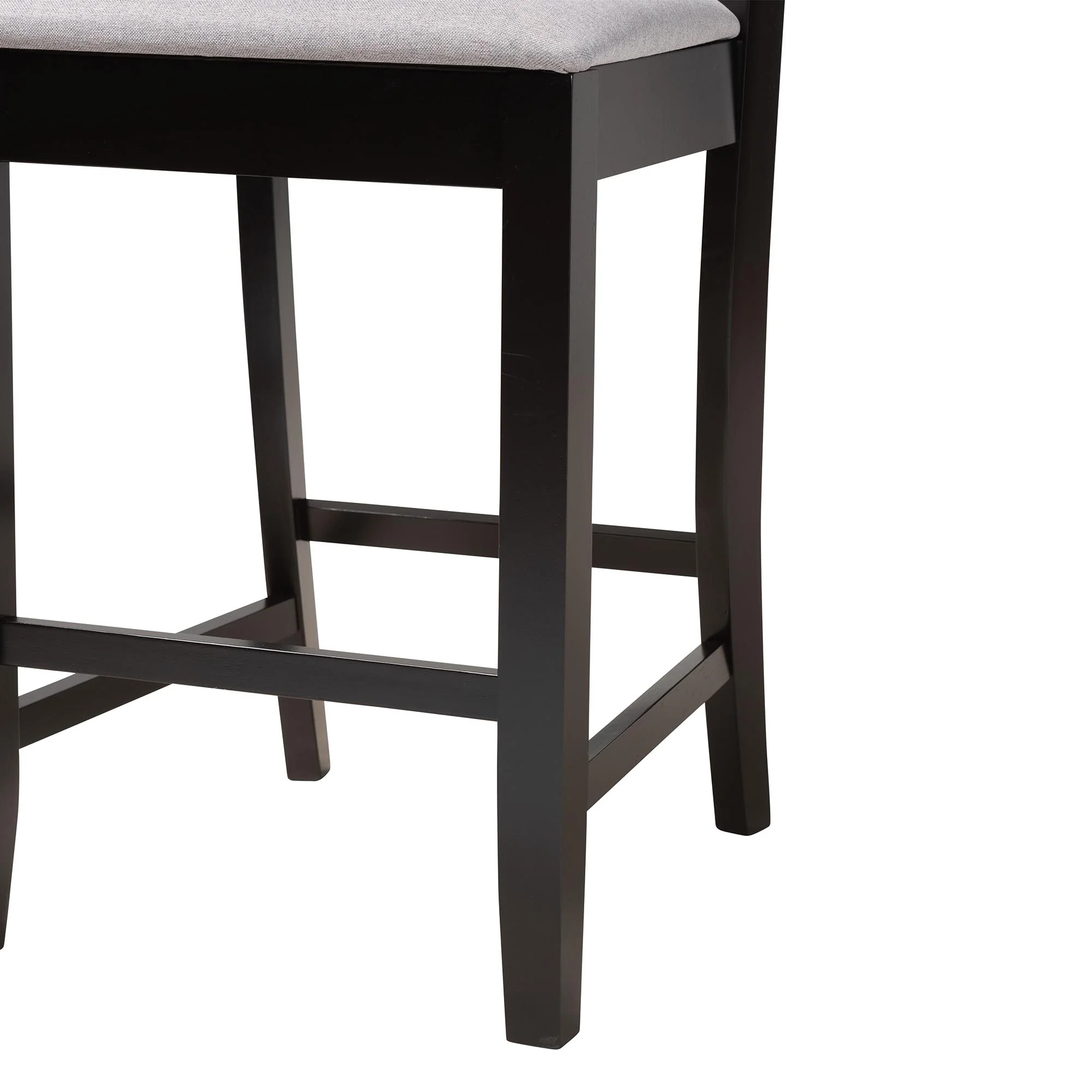 Baxton Studio Deanna Modern Beige Fabric and Dark Brown Finished Wood 2-Piece Counter Stool Set - Image 15