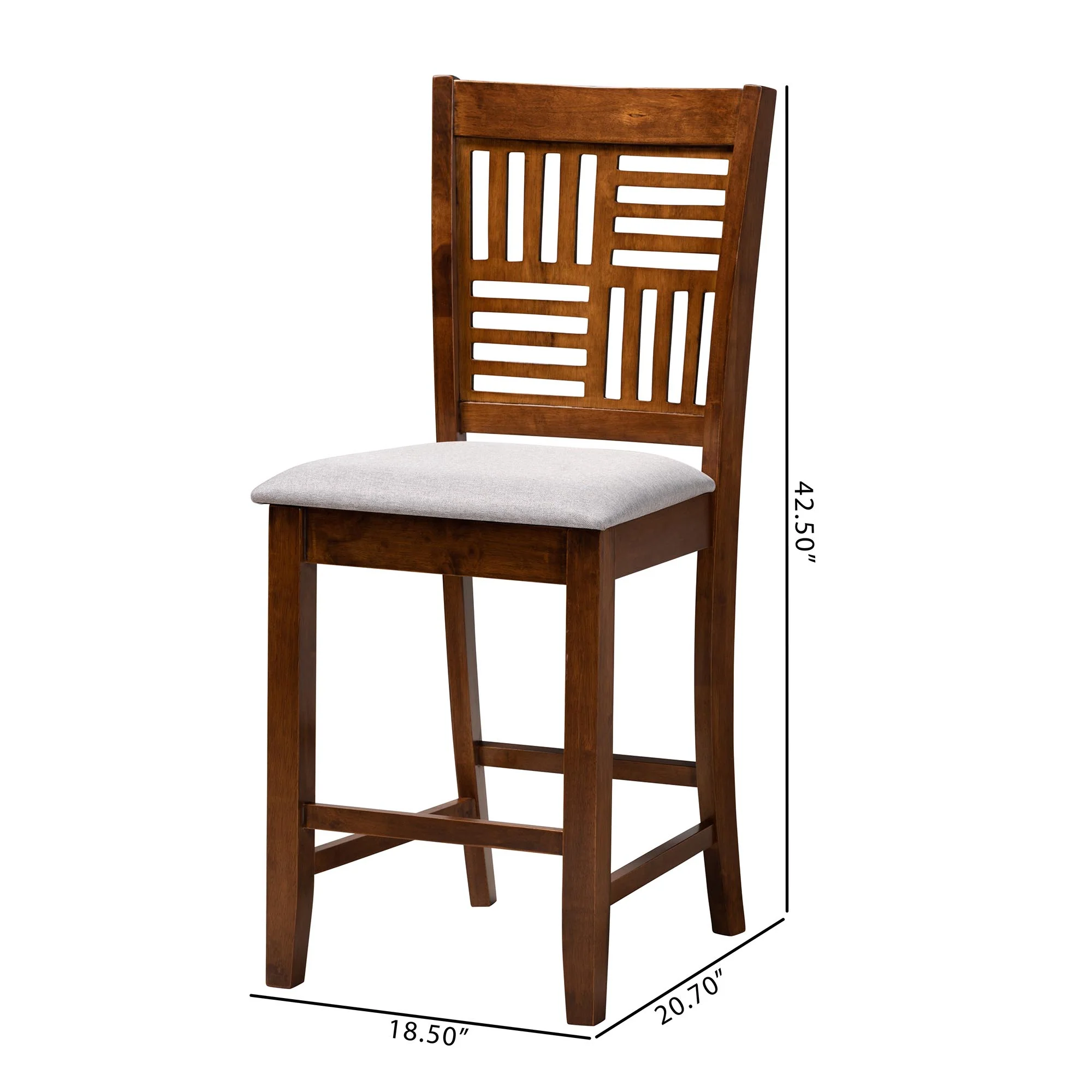Baxton Studio Deanna Modern Beige Fabric and Dark Brown Finished Wood 2-Piece Counter Stool Set - Image 26