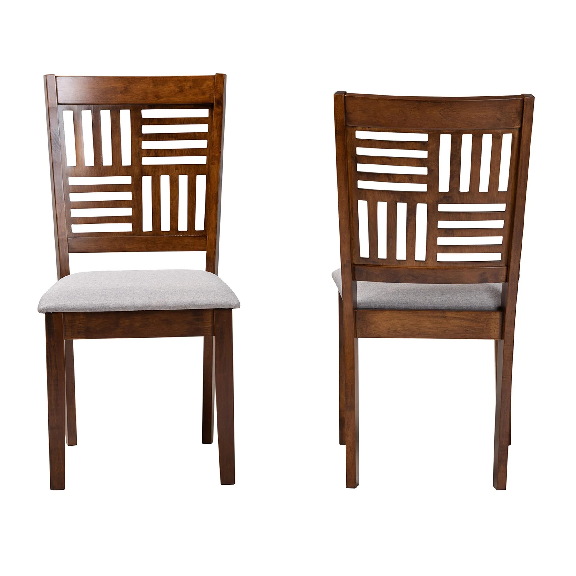 Baxton Studio Deanna Modern Beige Fabric and Dark Brown Finished Wood 2-Piece Dining Chair Set - Image 12