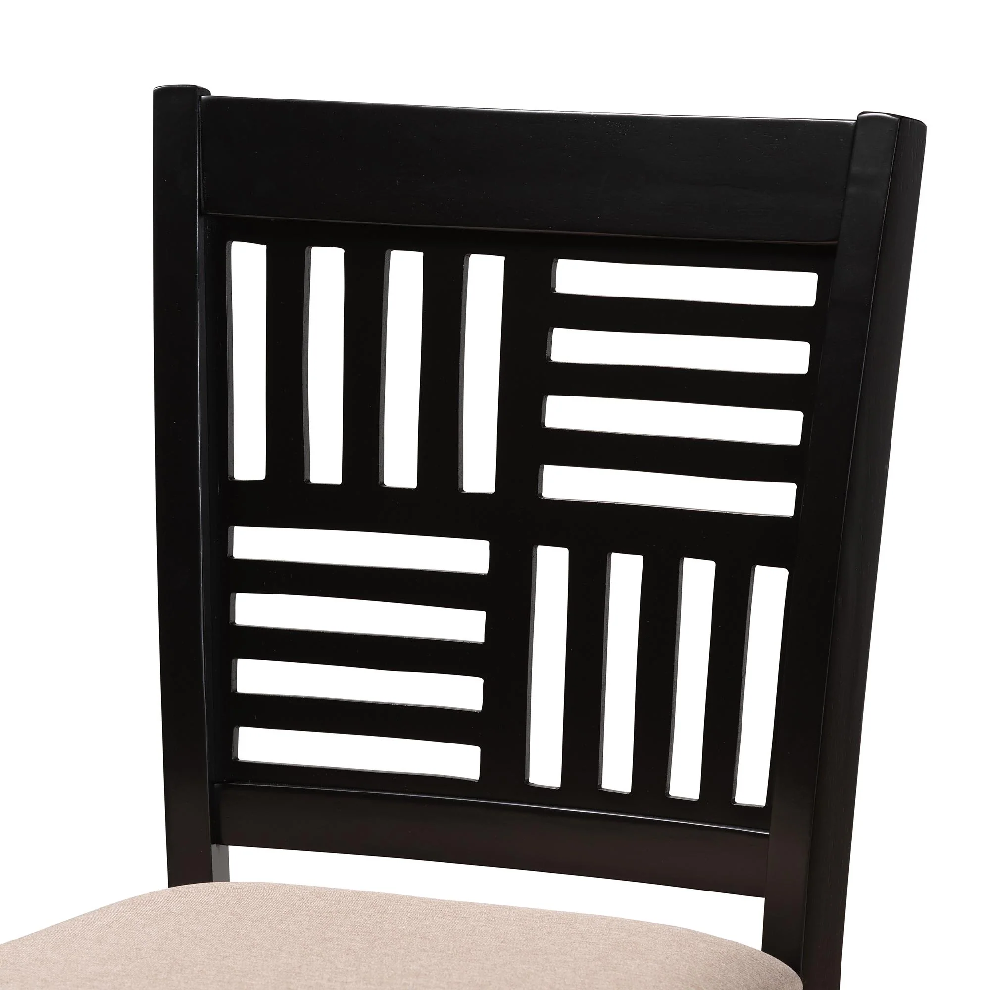 Baxton Studio Deanna Modern Beige Fabric and Dark Brown Finished Wood 5-Piece Pub Set - Image 8