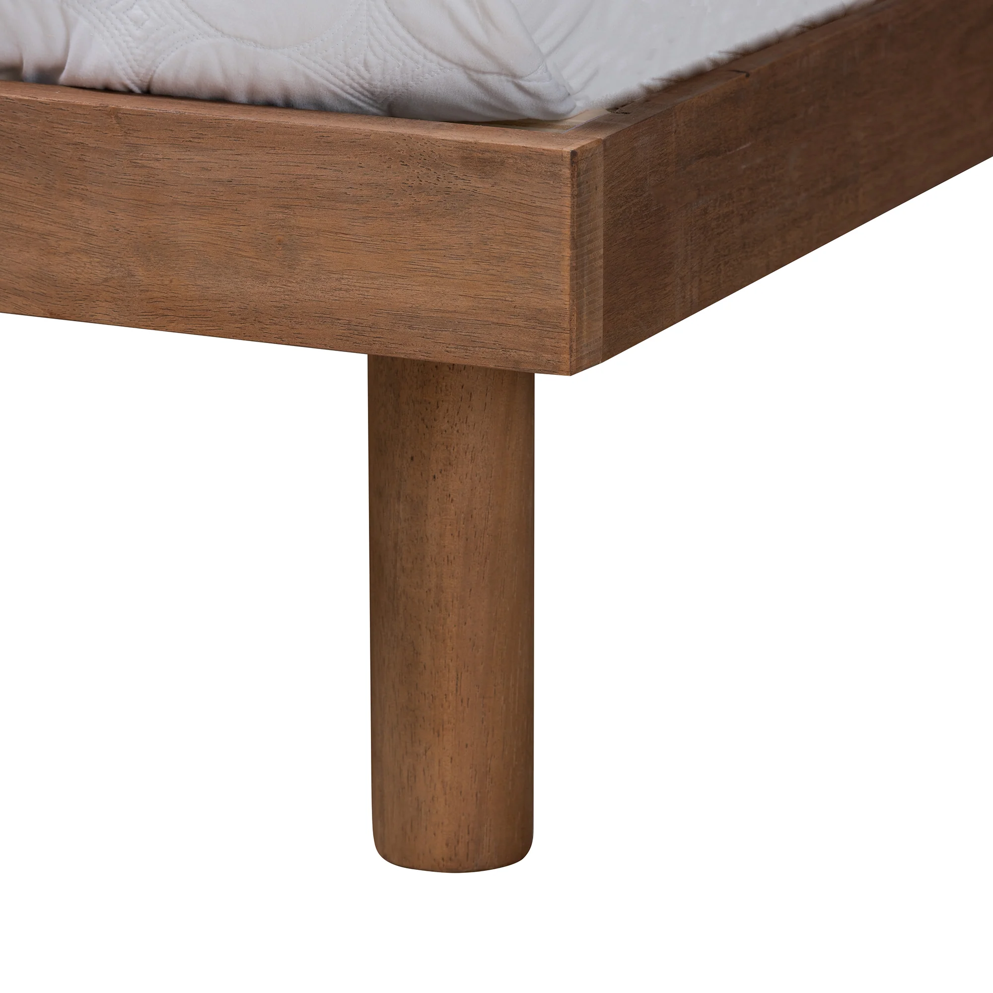 Baxton Studio Decker Mid-Century Modern Transitional Walnut Brown Finished Wood Full Size Platform Bed with Charging Station - Image 6