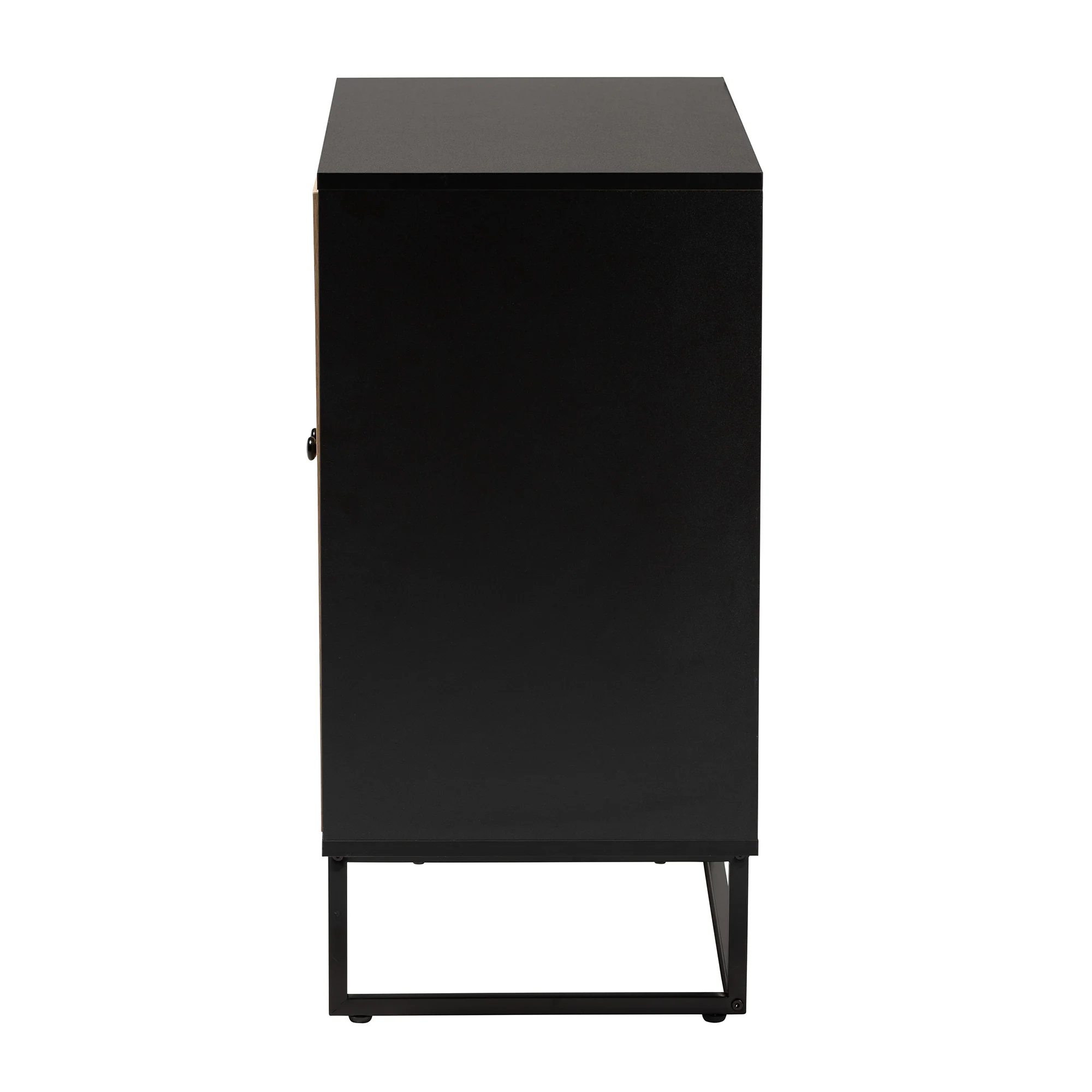 Baxton Studio Declan Mid-Century Modern Espresso Brown Finished Wood and Natural Rattan 2-Door Storage Cabinet - Image 5