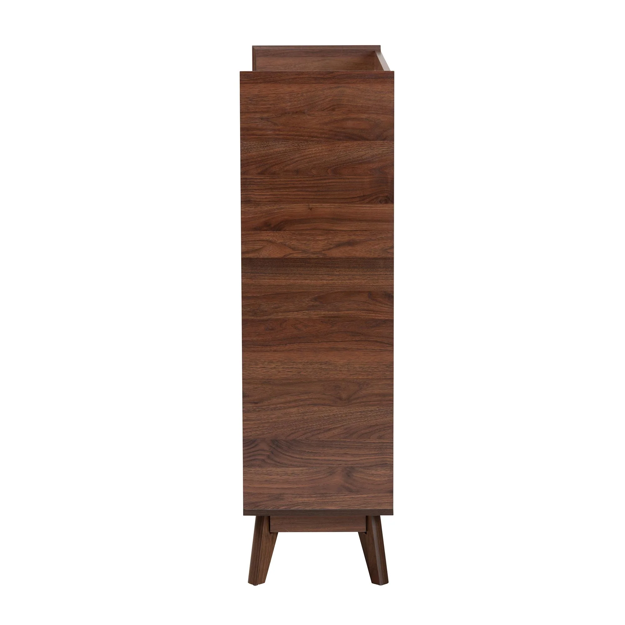 Baxton Studio Delaire Mid-Century Modern Walnut Brown Finished Wood Shoe Cabinet - Image 5
