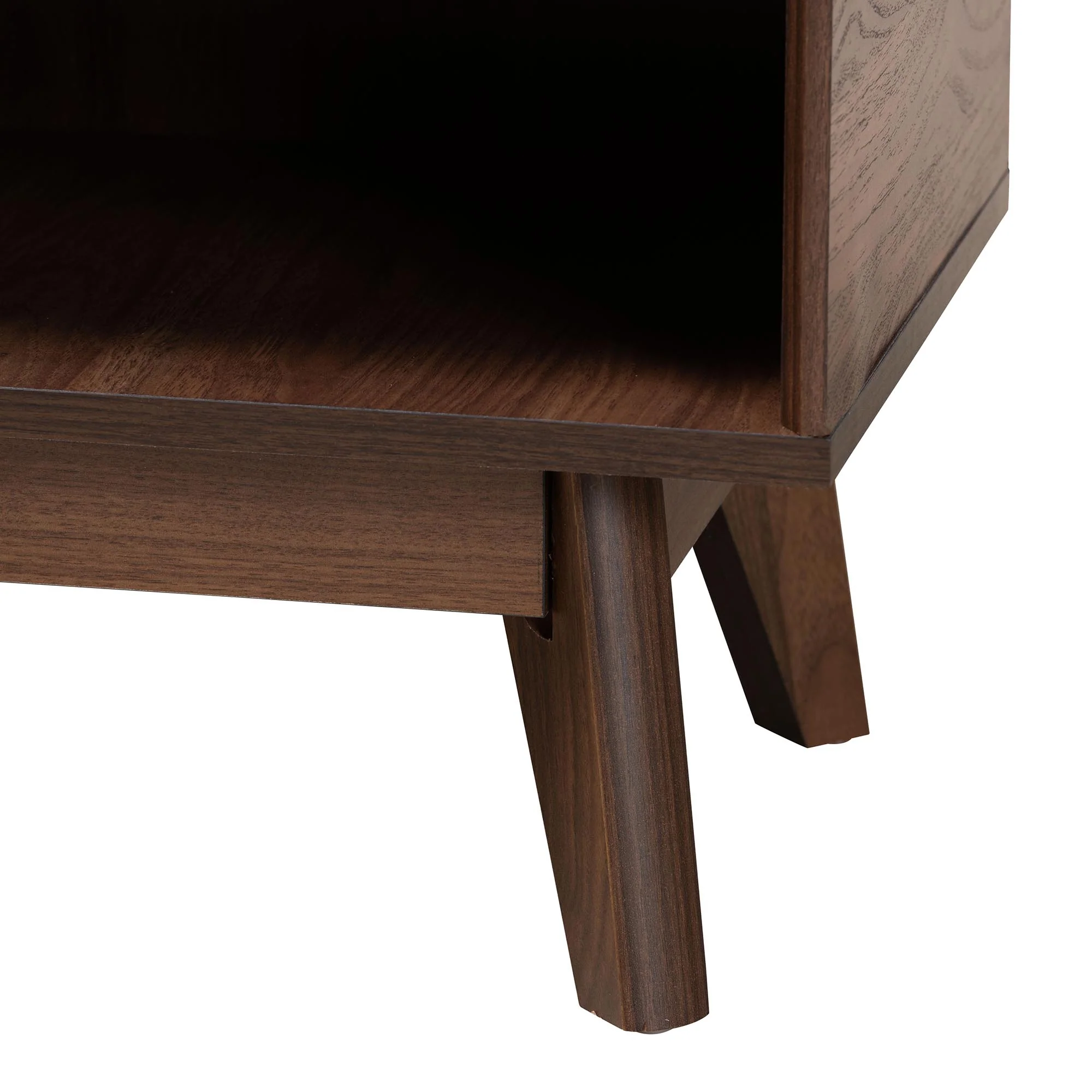 Baxton Studio Delaire Mid-Century Modern Walnut Brown Finished Wood Shoe Cabinet - Image 7