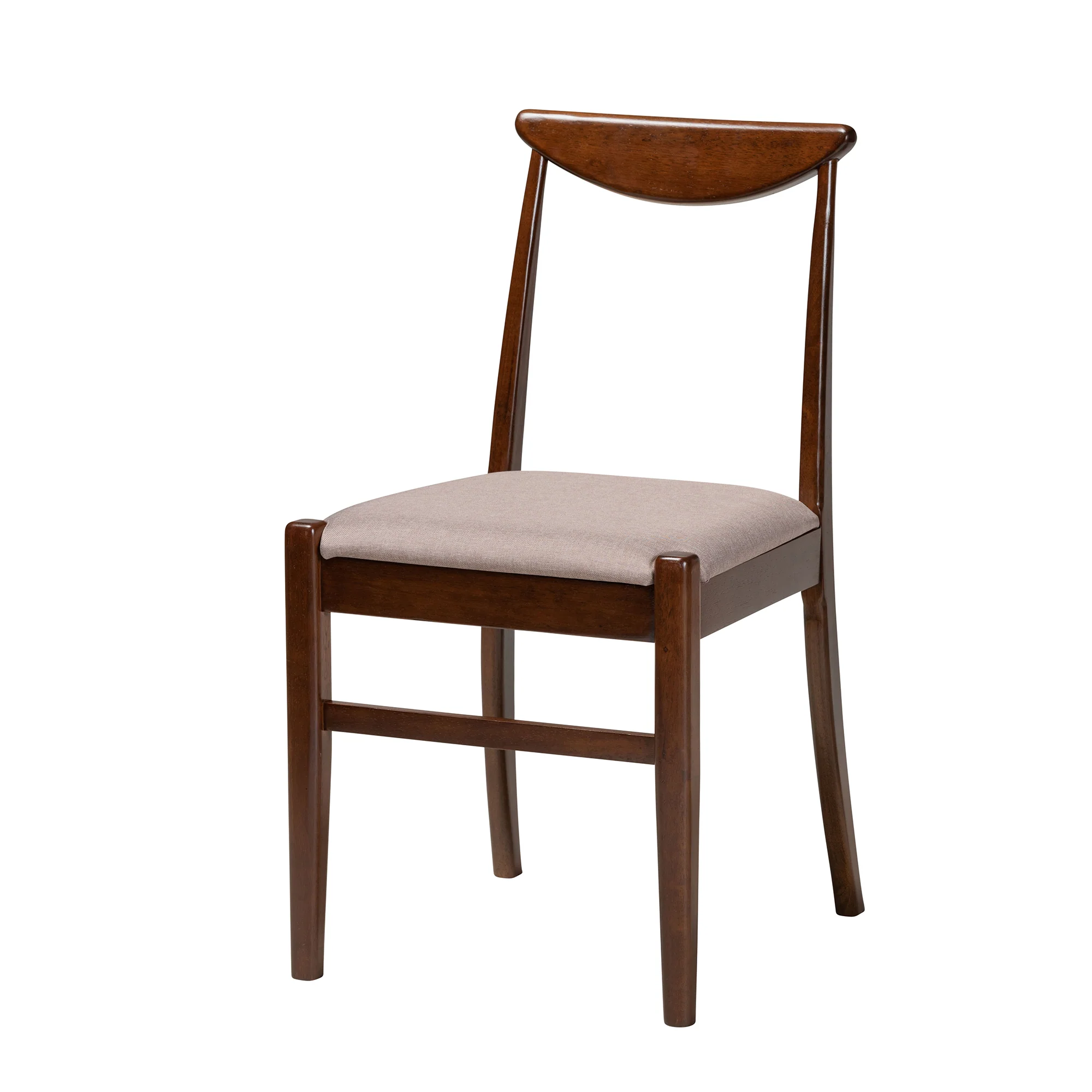 Baxton Studio Delphina Mid-Century Modern Warm Grey Fabric and Dark Brown Finished Wood 5-Piece Dining Set - Image 5