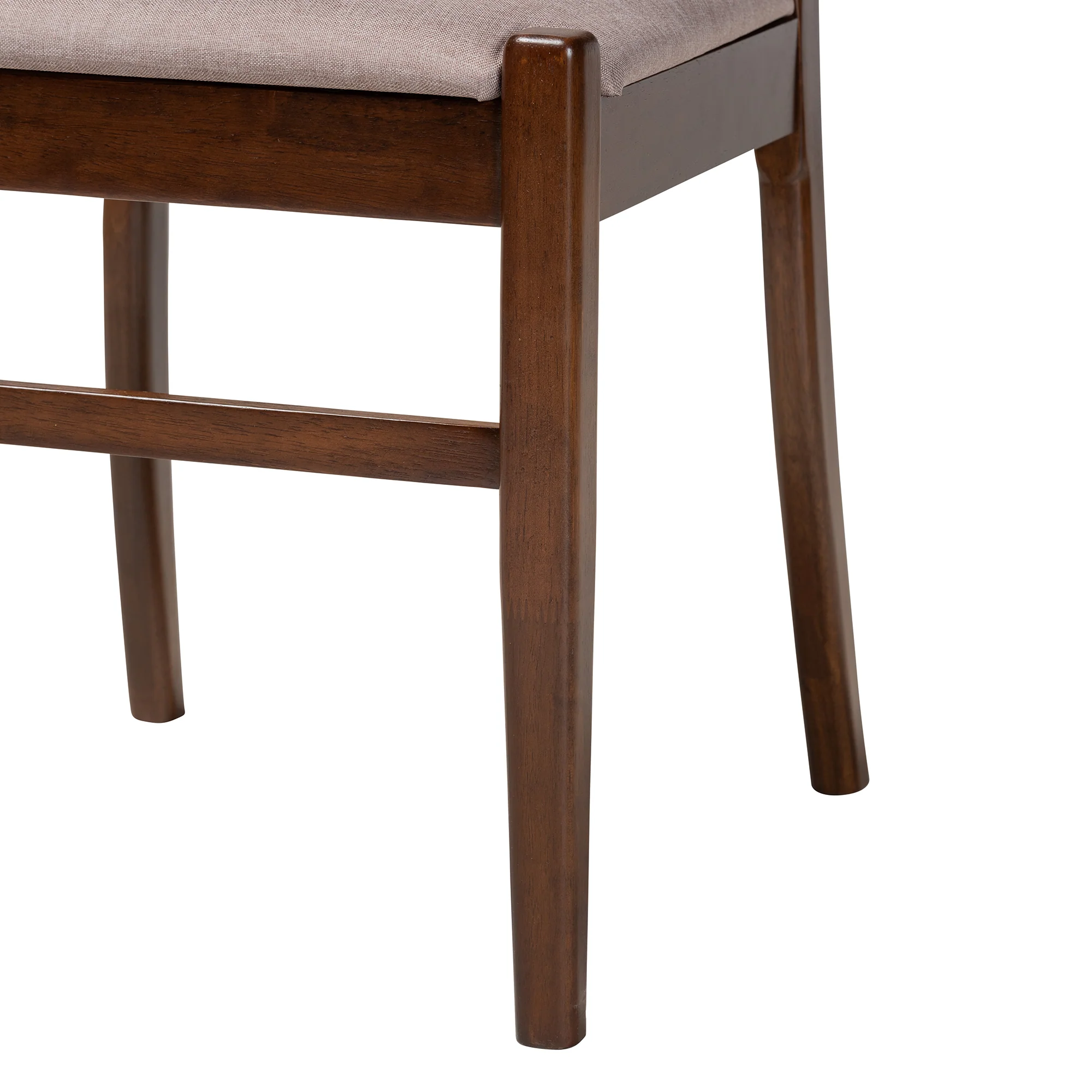 Baxton Studio Delphina Mid-Century Modern Warm Grey Fabric and Dark Brown Finished Wood 5-Piece Dining Set - Image 9