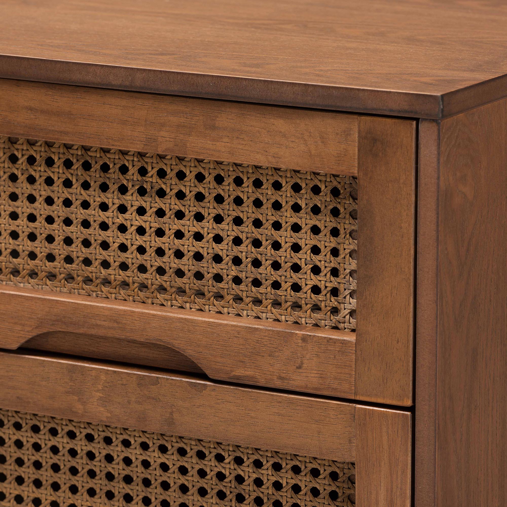 Baxton Studio Demeter Mid-Century Modern Walnut Brown Finished Wood Full Size 3-Piece Bedroom Set - Image 6