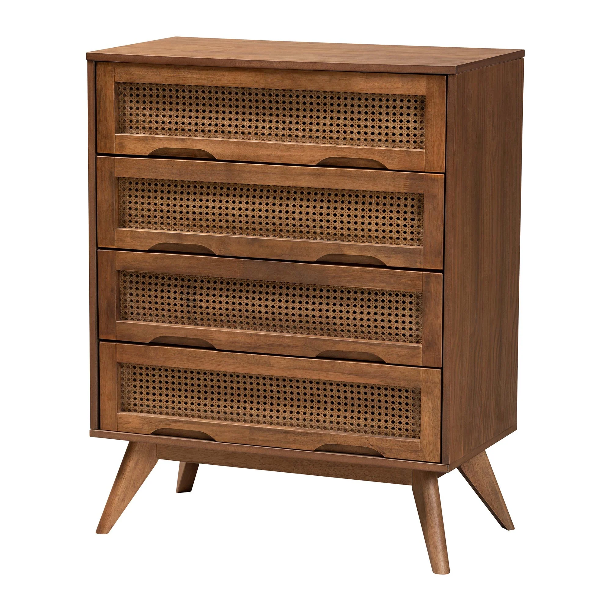 Baxton Studio Demeter Mid-Century Modern Walnut Brown Finished Wood King Size 5-Piece Bedroom Set - Image 10