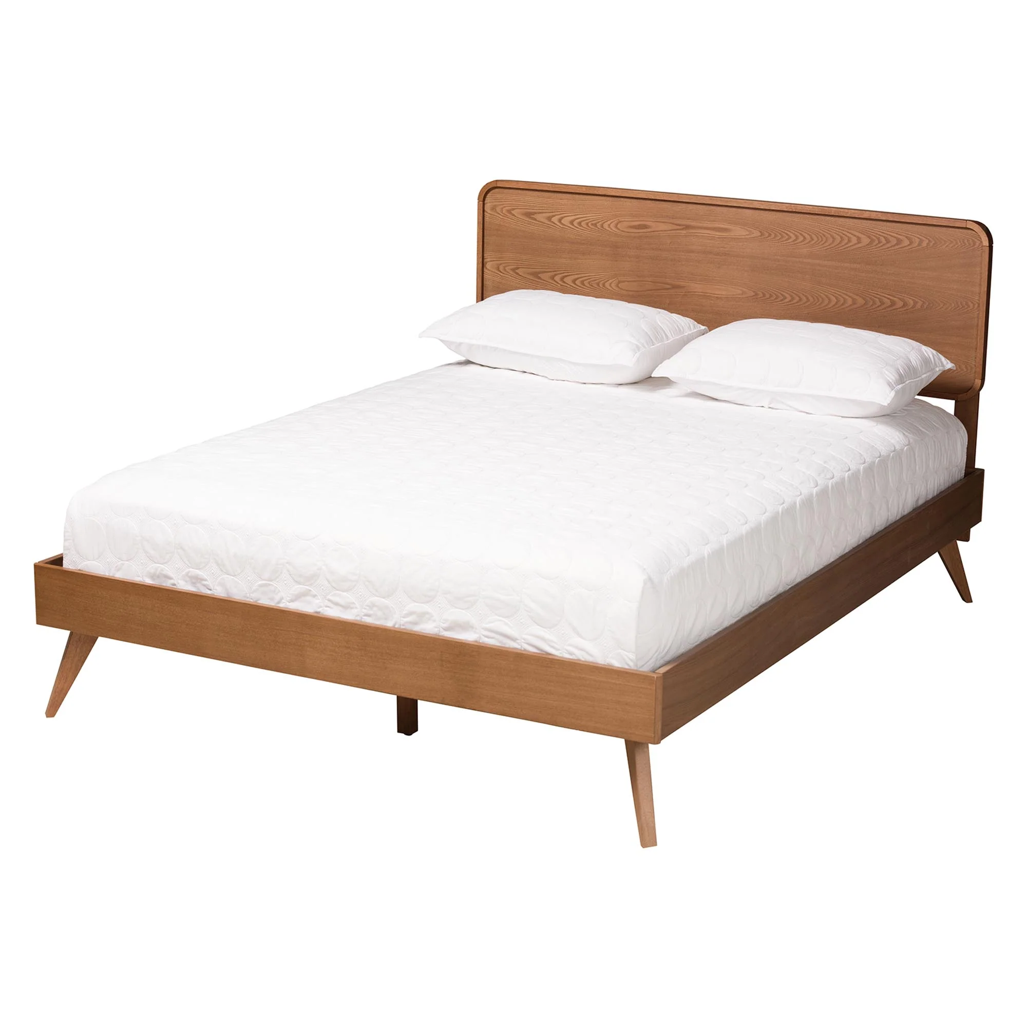 Baxton Studio Demeter Mid-Century Modern Walnut Brown Finished Wood Queen Size 4-Piece Bedroom Set - Image 8
