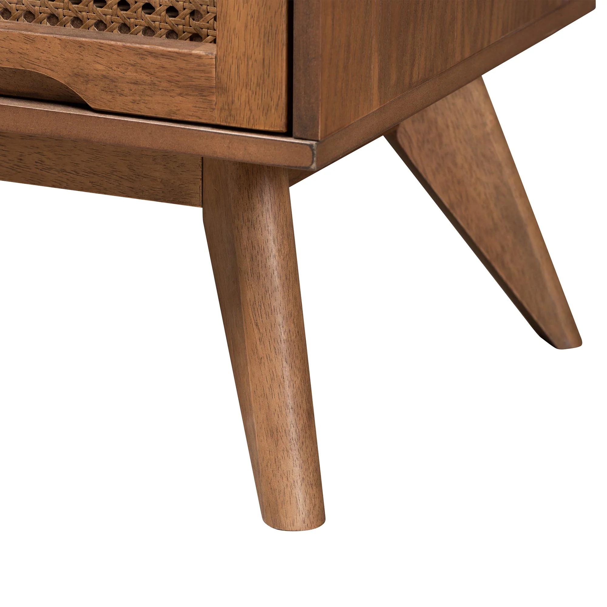Baxton Studio Demeter Mid-Century Modern Walnut Brown Finished Wood Queen Size 5-Piece Bedroom Set - Image 2