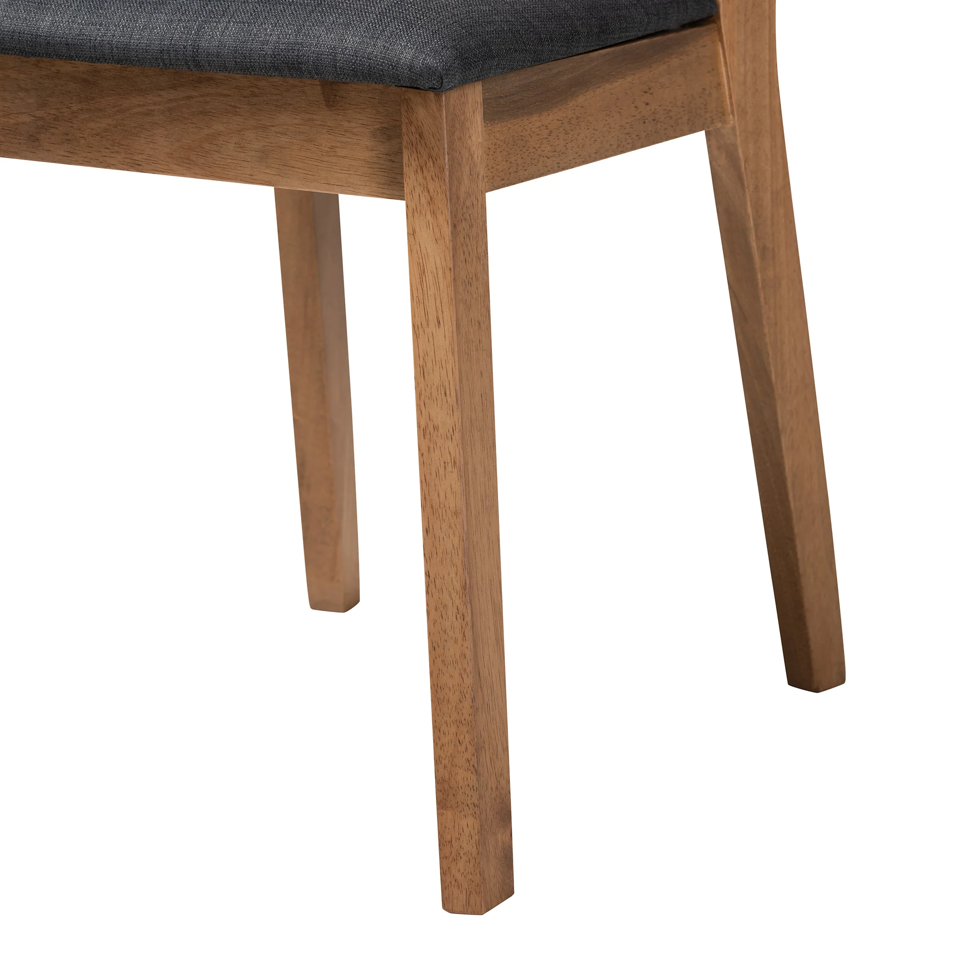 Baxton Studio Denmark Mid-Century Modern Dark Grey Fabric and French Oak Brown Finished Rubberwood 2-Piece Dining Chair Set - Image 6