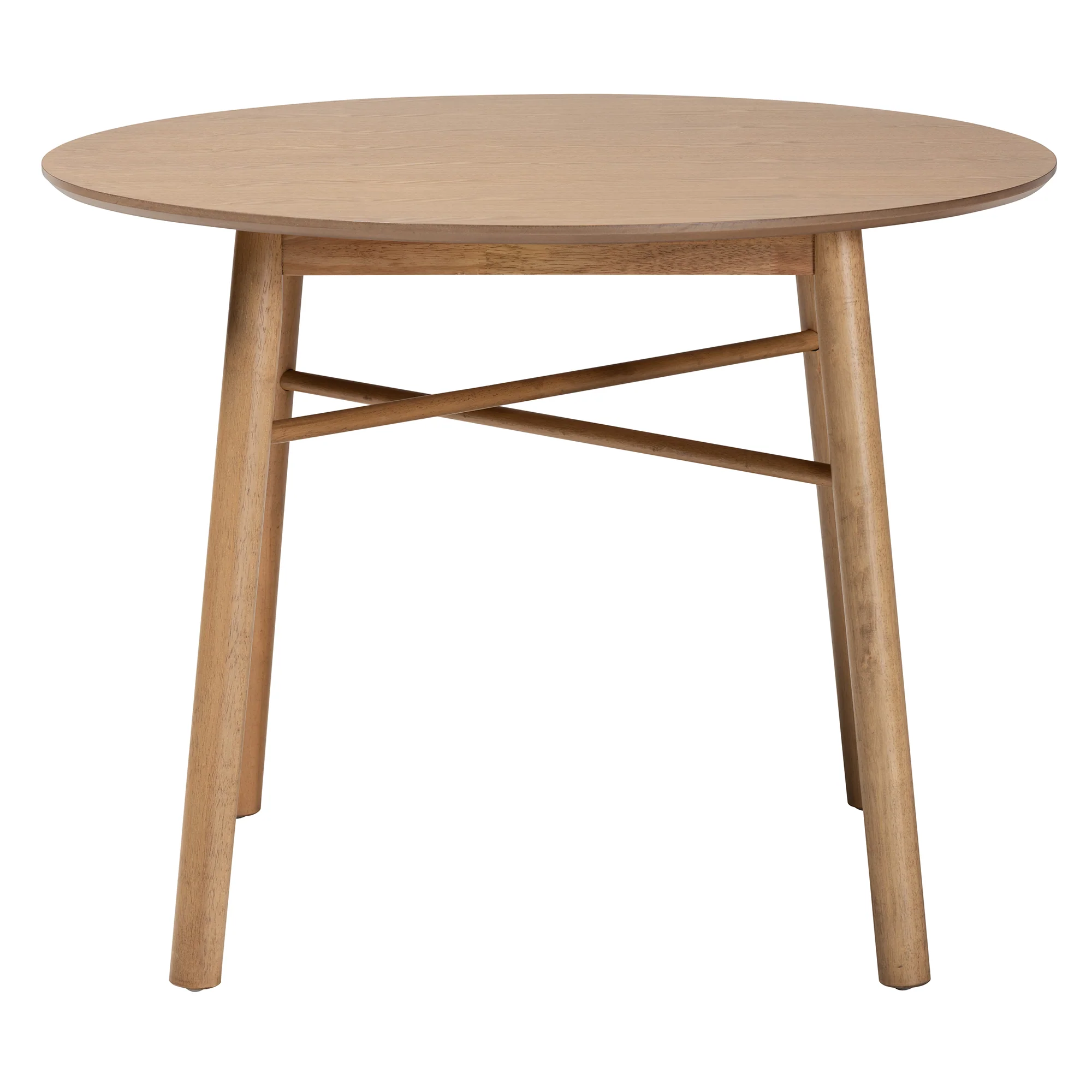 Baxton Studio Denmark Mid-Century Modern French Oak Brown Finished Rubberwood Dining Table - Image 3