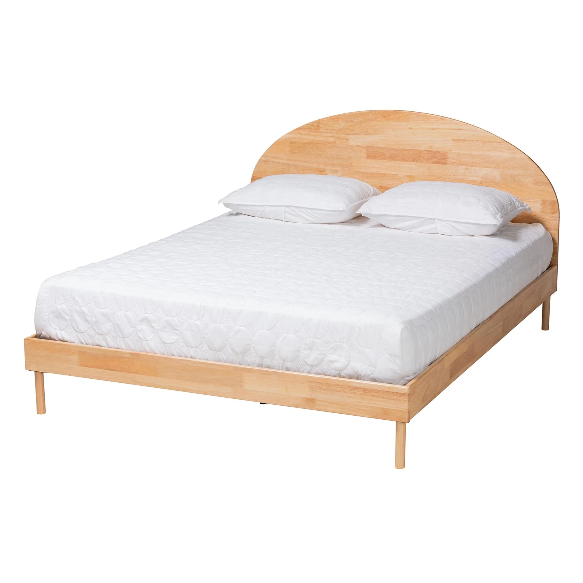 Baxton Studio Denton Japandi Natural Brown Finished Wood Queen Size Platform Bed - Image 2
