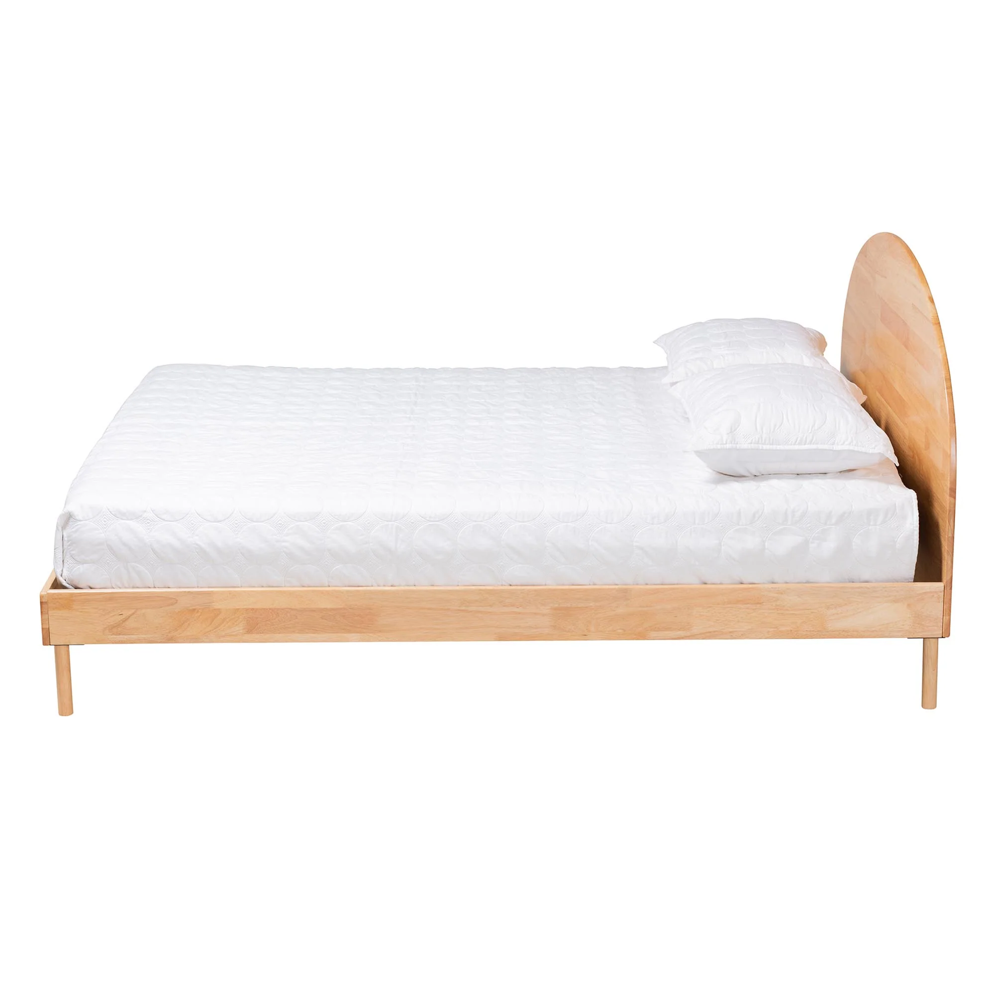 Baxton Studio Denton Japandi Natural Brown Finished Wood Queen Size Platform Bed - Image 3