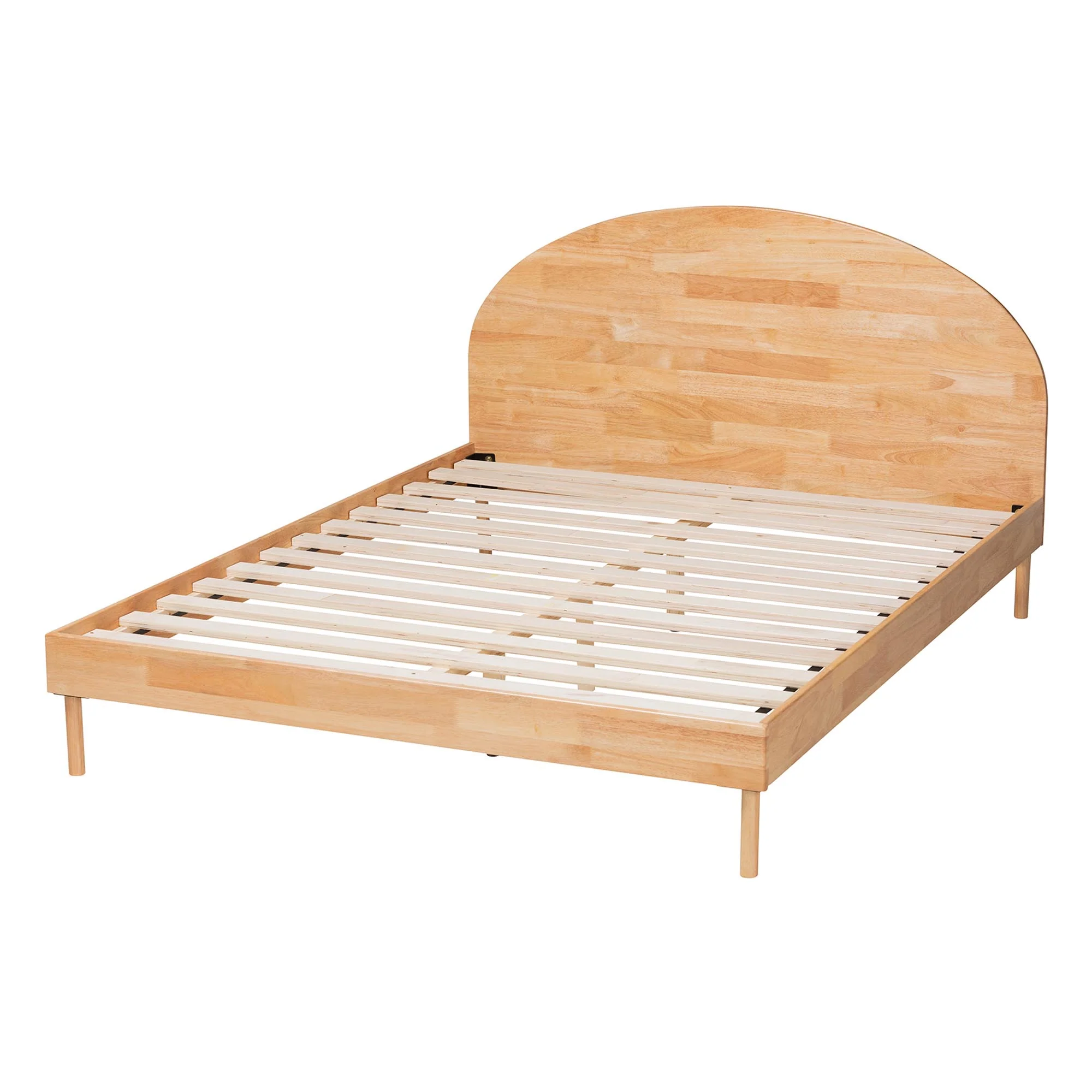 Baxton Studio Denton Japandi Natural Brown Finished Wood Queen Size Platform Bed - Image 4